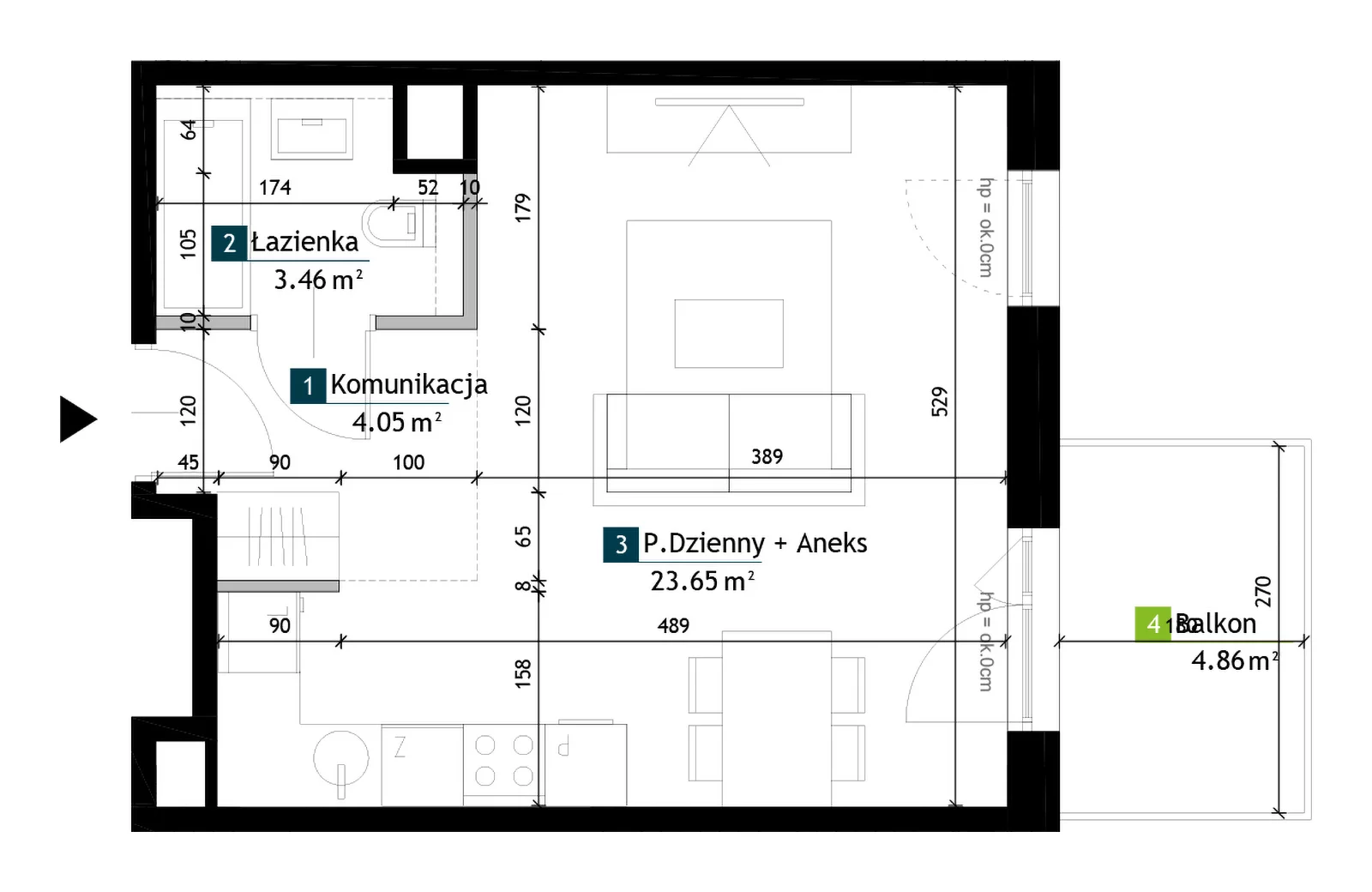 1 pokój, mieszkanie 31,16 m², piętro 3, oferta nr AE0304, Viva Cité etap II, Warszawa, Bemowo, Chrzanów, ul. Podgrodzie