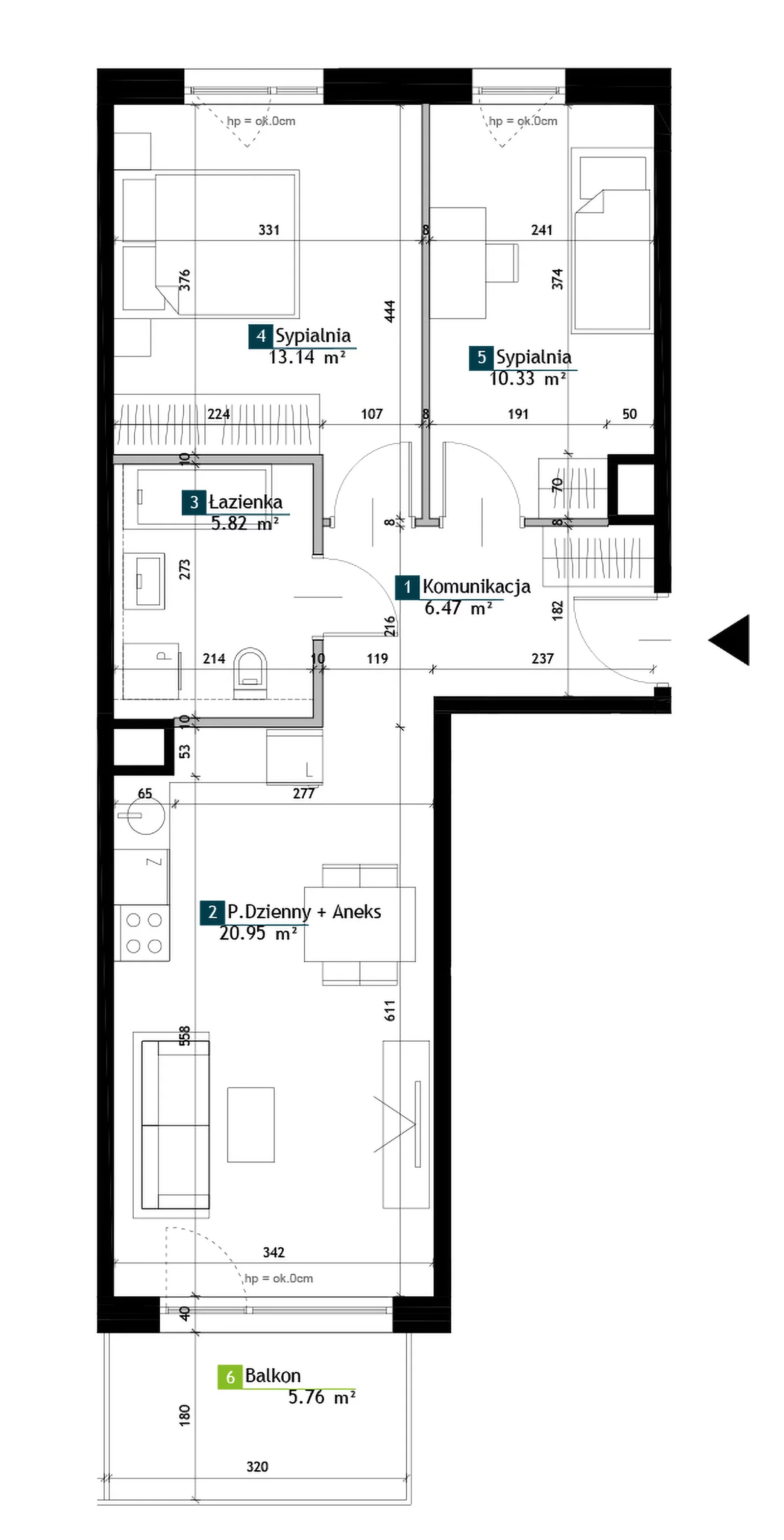 3 pokoje, mieszkanie 56,71 m², piętro 3, oferta nr BC0303, Viva Cité, Warszawa, Bemowo, Chrzanów, ul. Podgrodzie