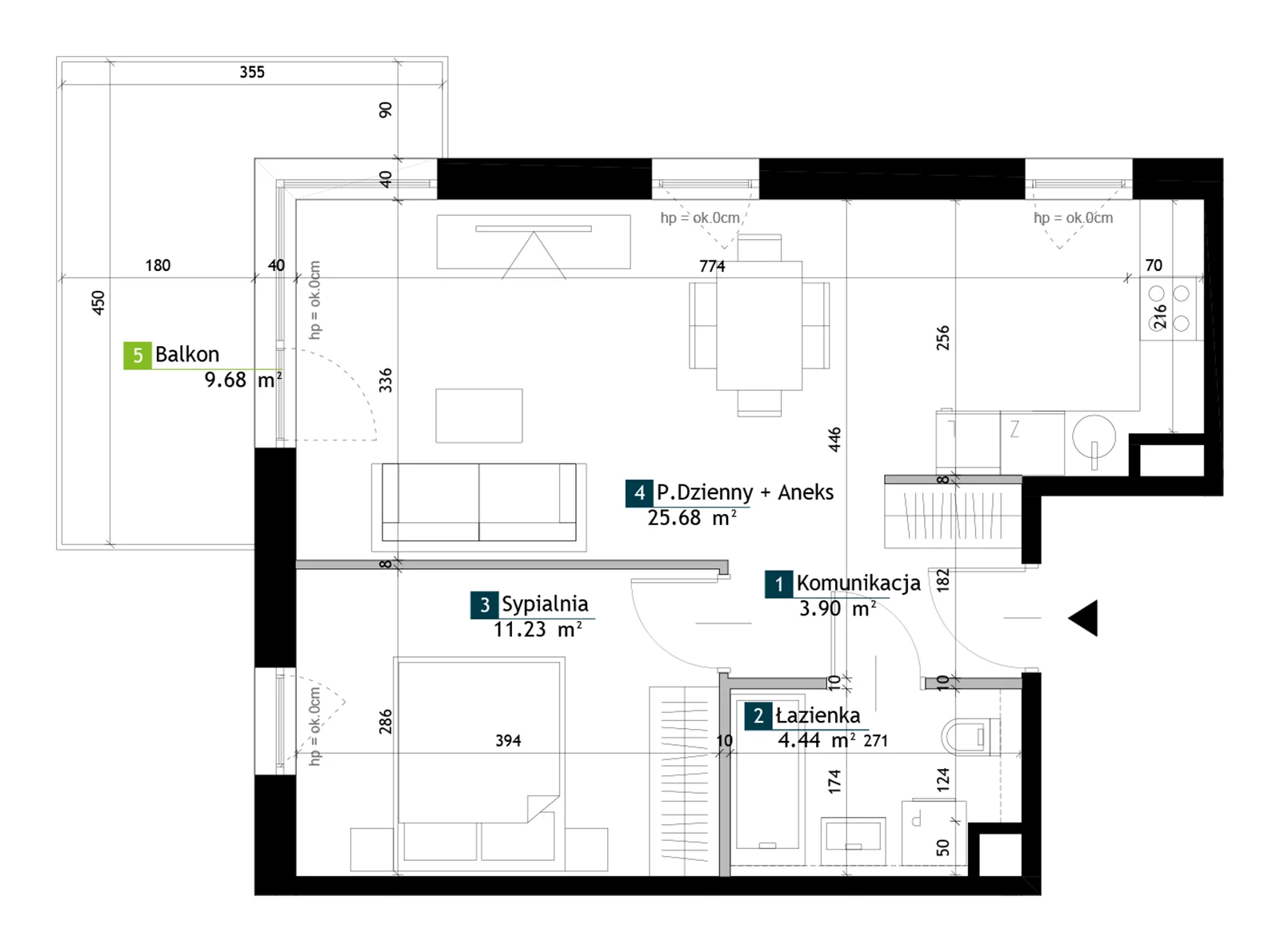2 pokoje, mieszkanie 45,25 m², piętro 3, oferta nr BE0304, Viva Cité, Warszawa, Bemowo, Chrzanów, ul. Podgrodzie