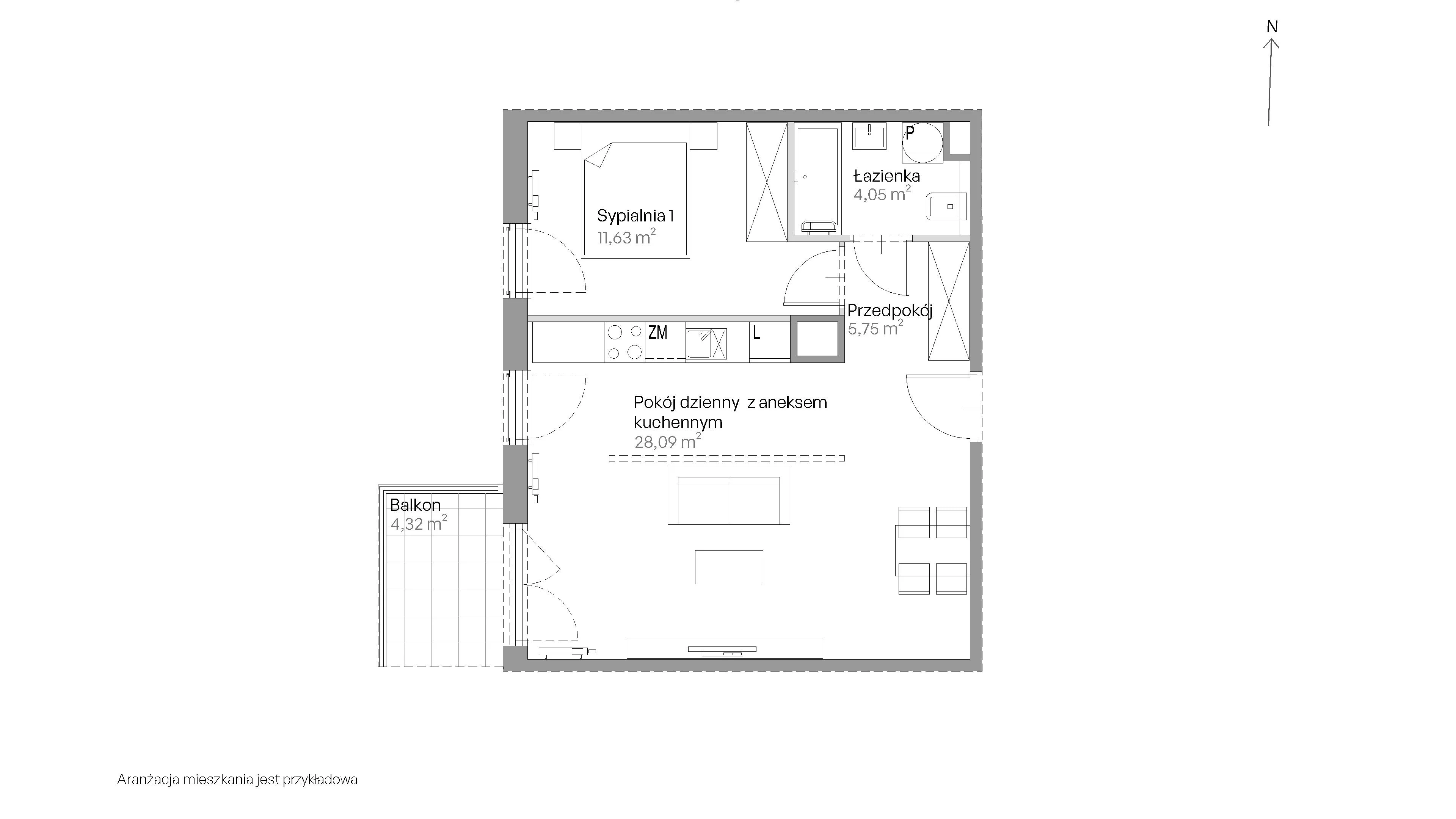 2 pokoje, mieszkanie 49,52 m², piętro 6, oferta nr E.182, Centralna Vita, Kraków, Czyżyny, ul. Romana Ciesielskiego