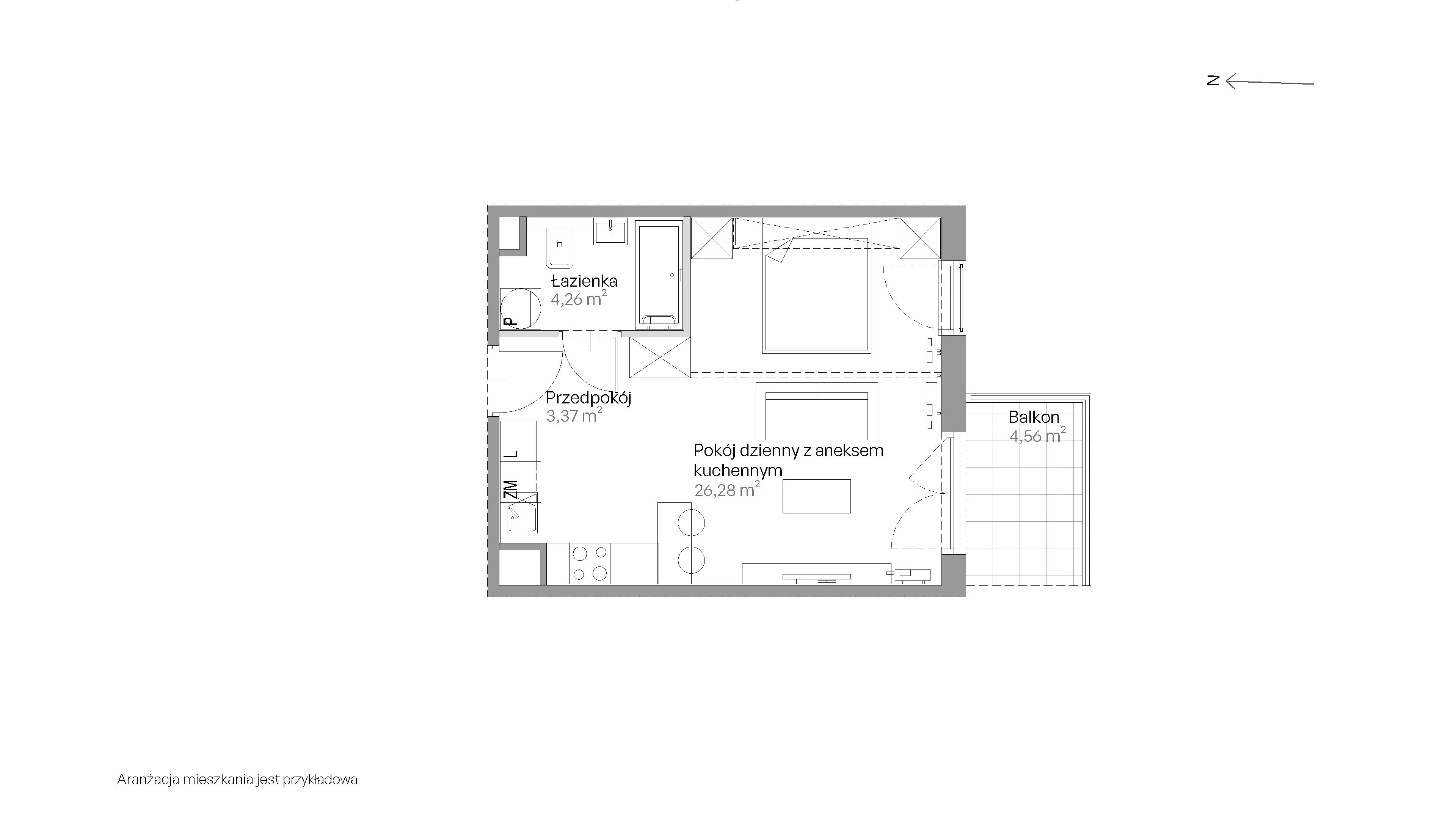 Mieszkanie 33,91 m², piętro 3, oferta nr E.263, Centralna Vita, Kraków, Czyżyny, ul. Romana Ciesielskiego