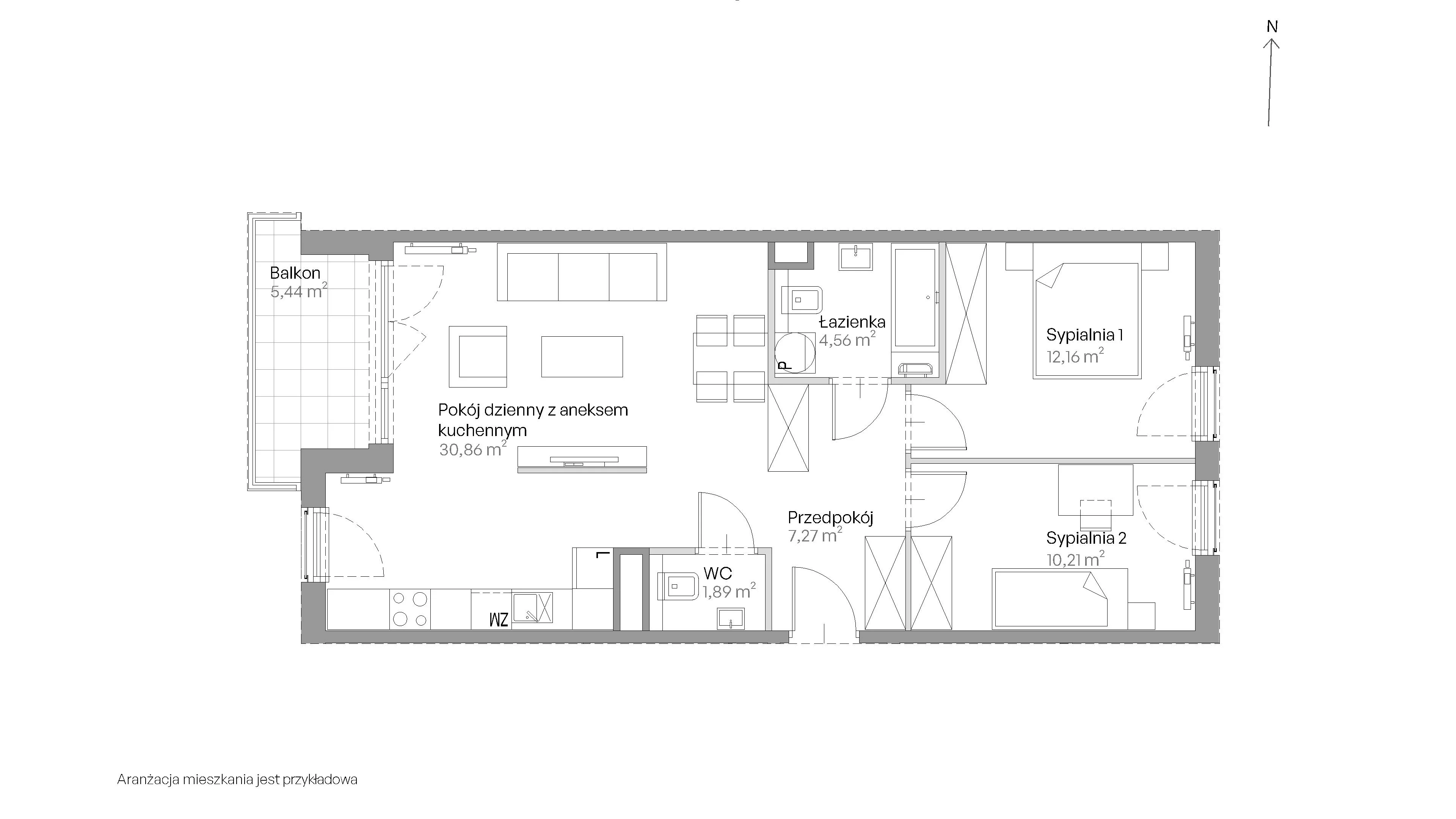 3 pokoje, mieszkanie 66,95 m², piętro 5, oferta nr E.300, Centralna Vita, Kraków, Czyżyny, ul. Romana Ciesielskiego