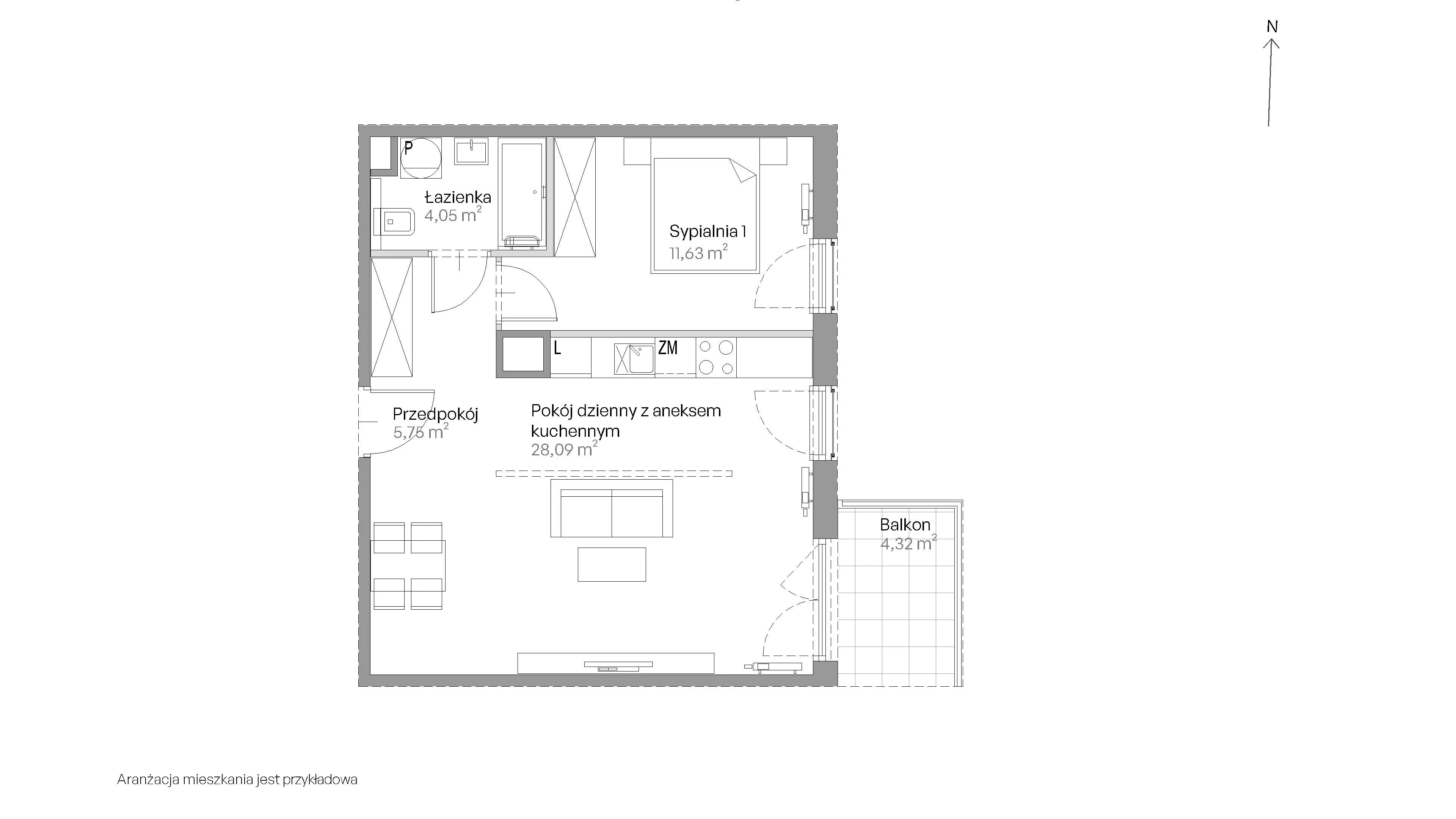 2 pokoje, mieszkanie 49,52 m², piętro 2, oferta nr E.330, Centralna Vita, Kraków, Czyżyny, ul. Romana Ciesielskiego