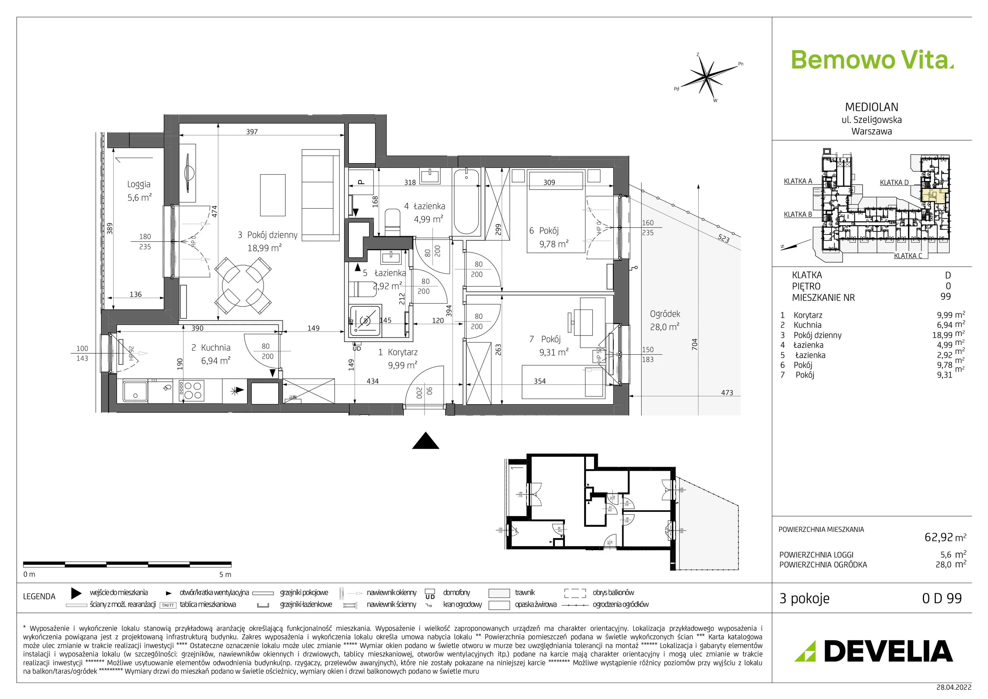 Mieszkanie 62,92 m², parter, oferta nr B4/0/D99, Bemowo Vita, Warszawa, Bemowo, Chrzanów, ul. Szeligowska 59