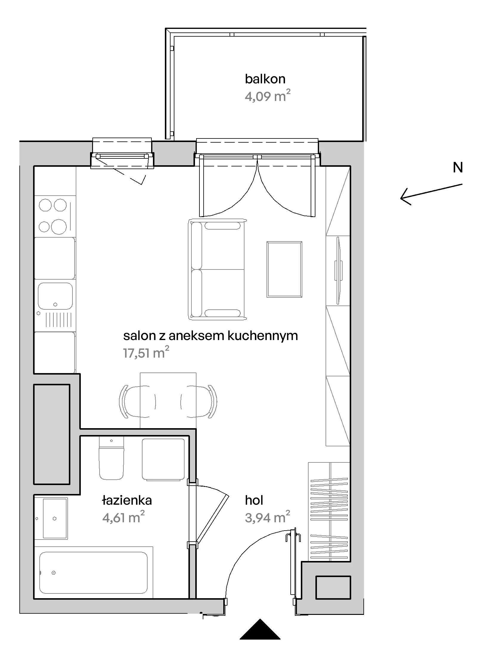 Mieszkanie 26,06 m², piętro 1, oferta nr A/01/006, Unii Lubelskiej Vita, Poznań, Nowe Miasto, Starołęka, ul. Unii Lubelskiej 10