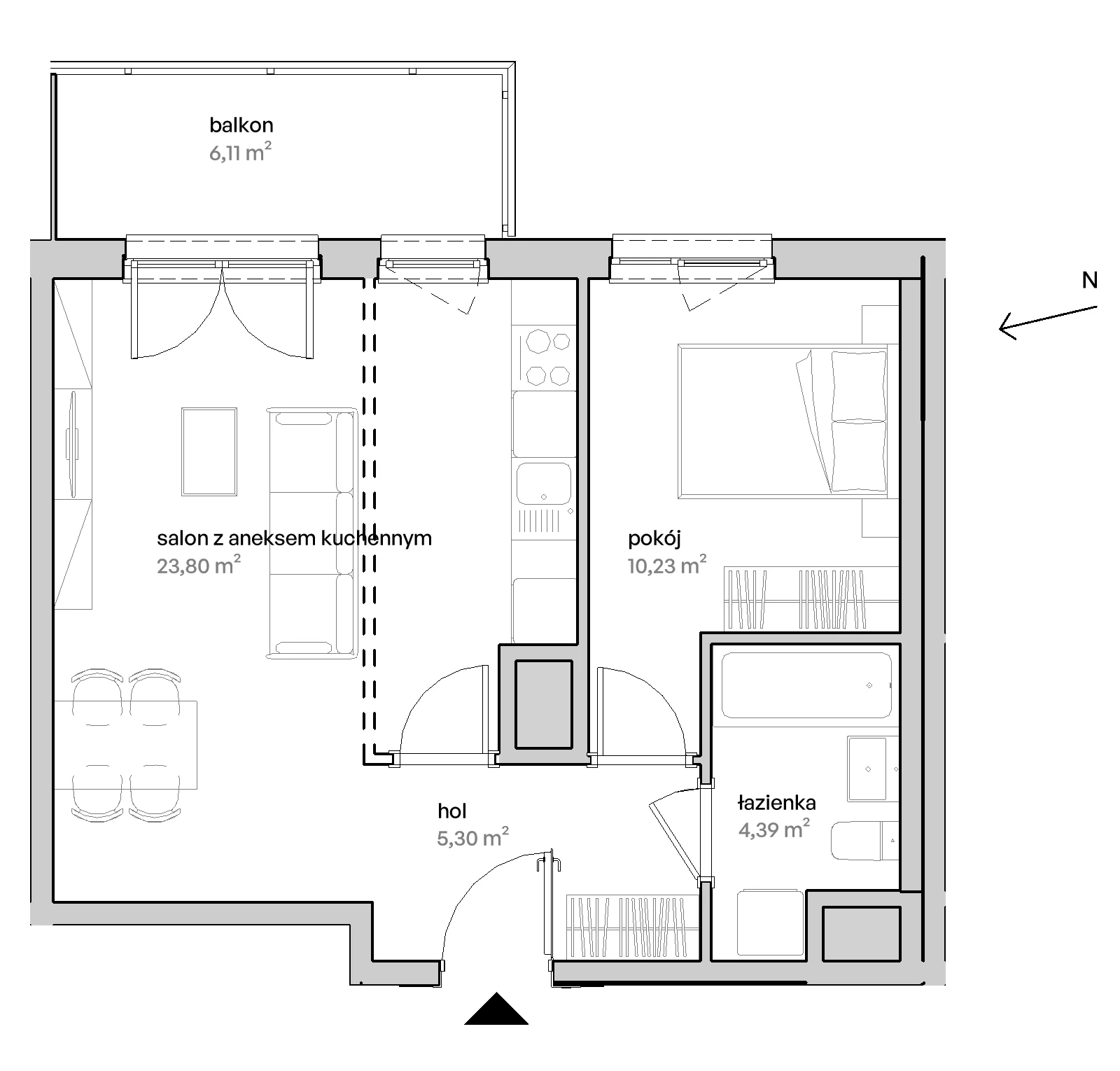 2 pokoje, mieszkanie 43,72 m², piętro 2, oferta nr A/02/020 , Unii Lubelskiej Vita, Poznań, Nowe Miasto, Starołęka, ul. Unii Lubelskiej 10