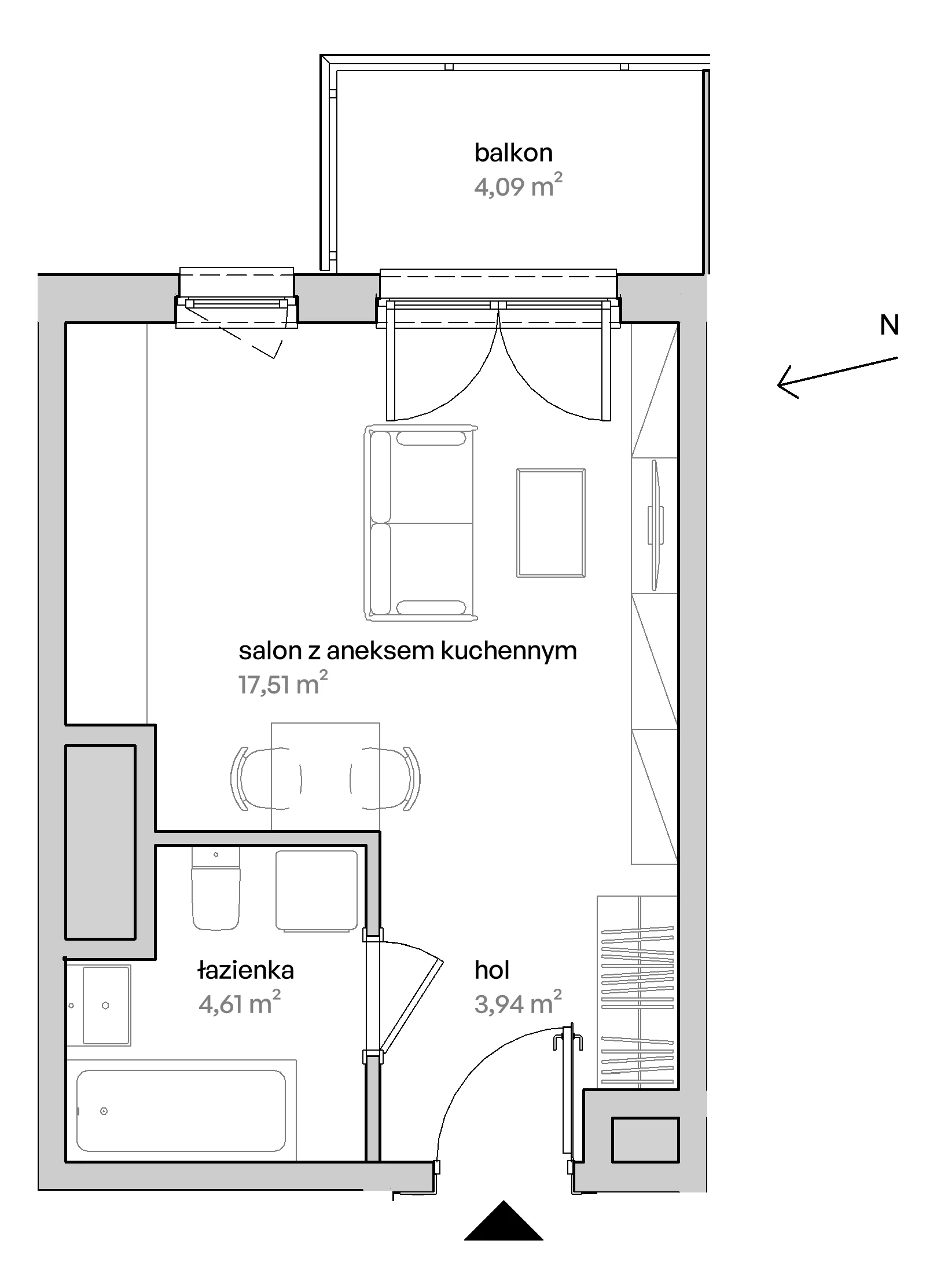 Mieszkanie 26,06 m², piętro 5, oferta nr A/05/058, Unii Lubelskiej Vita, Poznań, Nowe Miasto, Starołęka, ul. Unii Lubelskiej 10