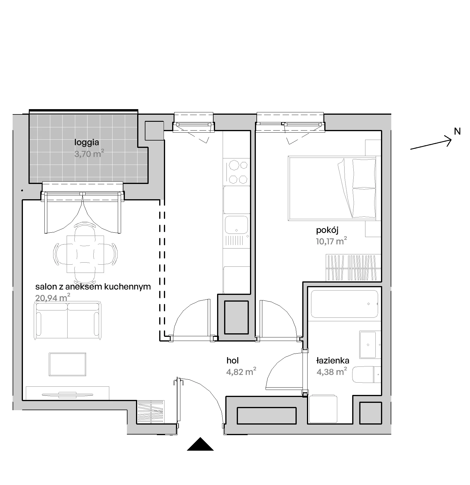 2 pokoje, mieszkanie 40,31 m², piętro 9, oferta nr A/09/116, Unii Lubelskiej Vita, Poznań, Nowe Miasto, Starołęka, ul. Unii Lubelskiej 10