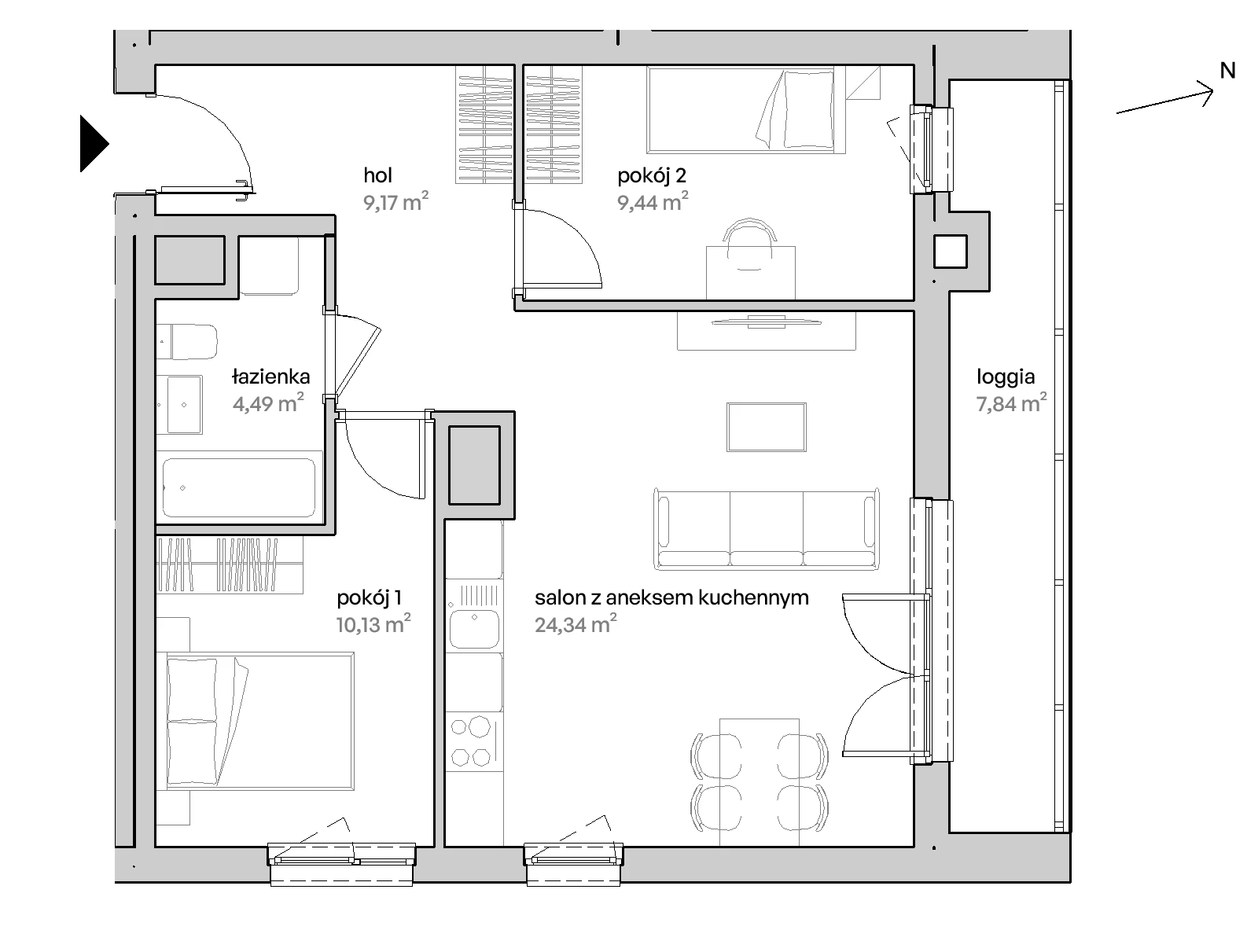 3 pokoje, mieszkanie 57,57 m², piętro 10, oferta nr A/10/120 , Unii Lubelskiej Vita, Poznań, Nowe Miasto, Starołęka, ul. Unii Lubelskiej 10