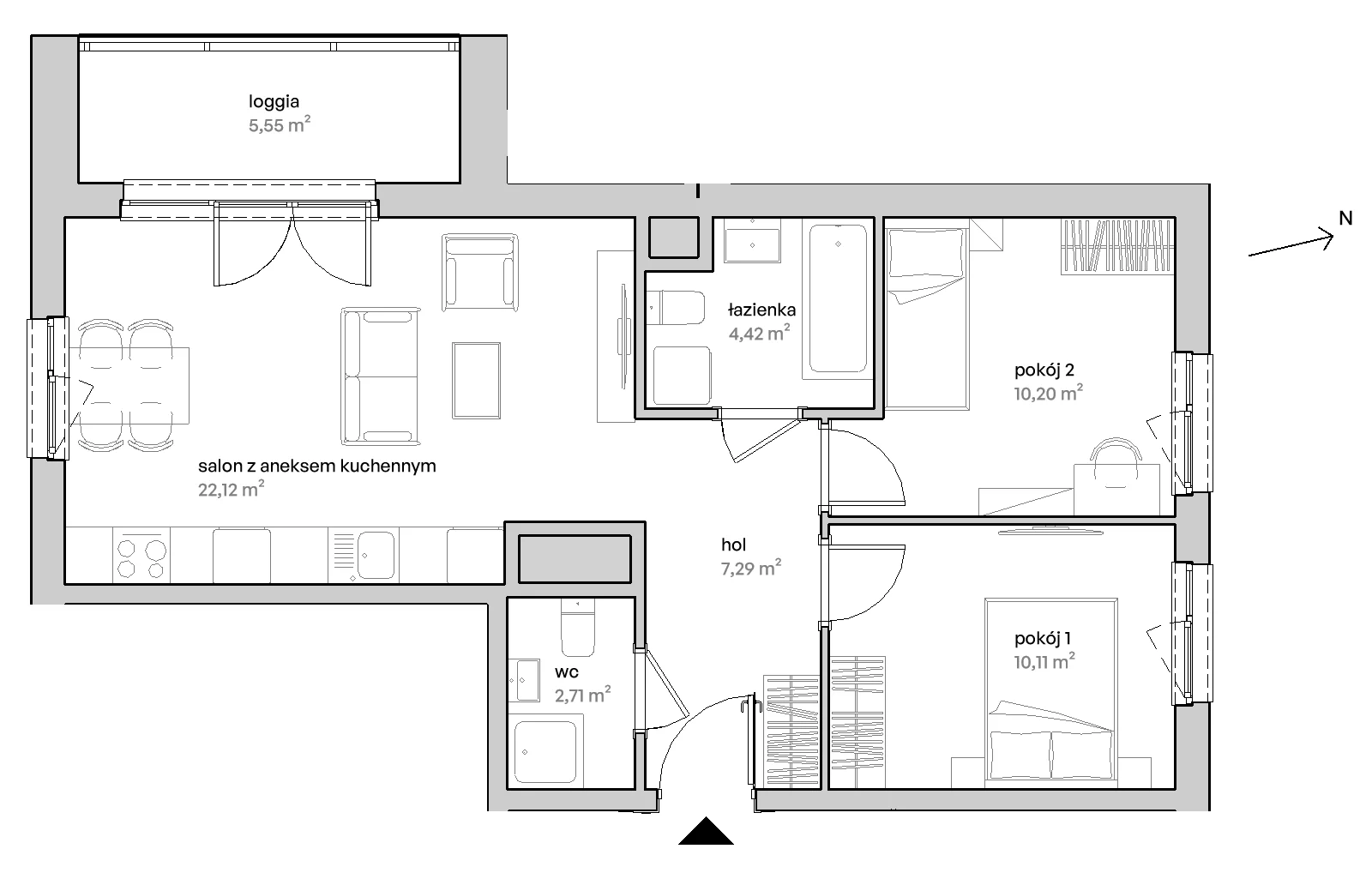 3 pokoje, mieszkanie 56,85 m², piętro 11, oferta nr A/11/139 , Unii Lubelskiej Vita, Poznań, Nowe Miasto, Starołęka, ul. Unii Lubelskiej 10