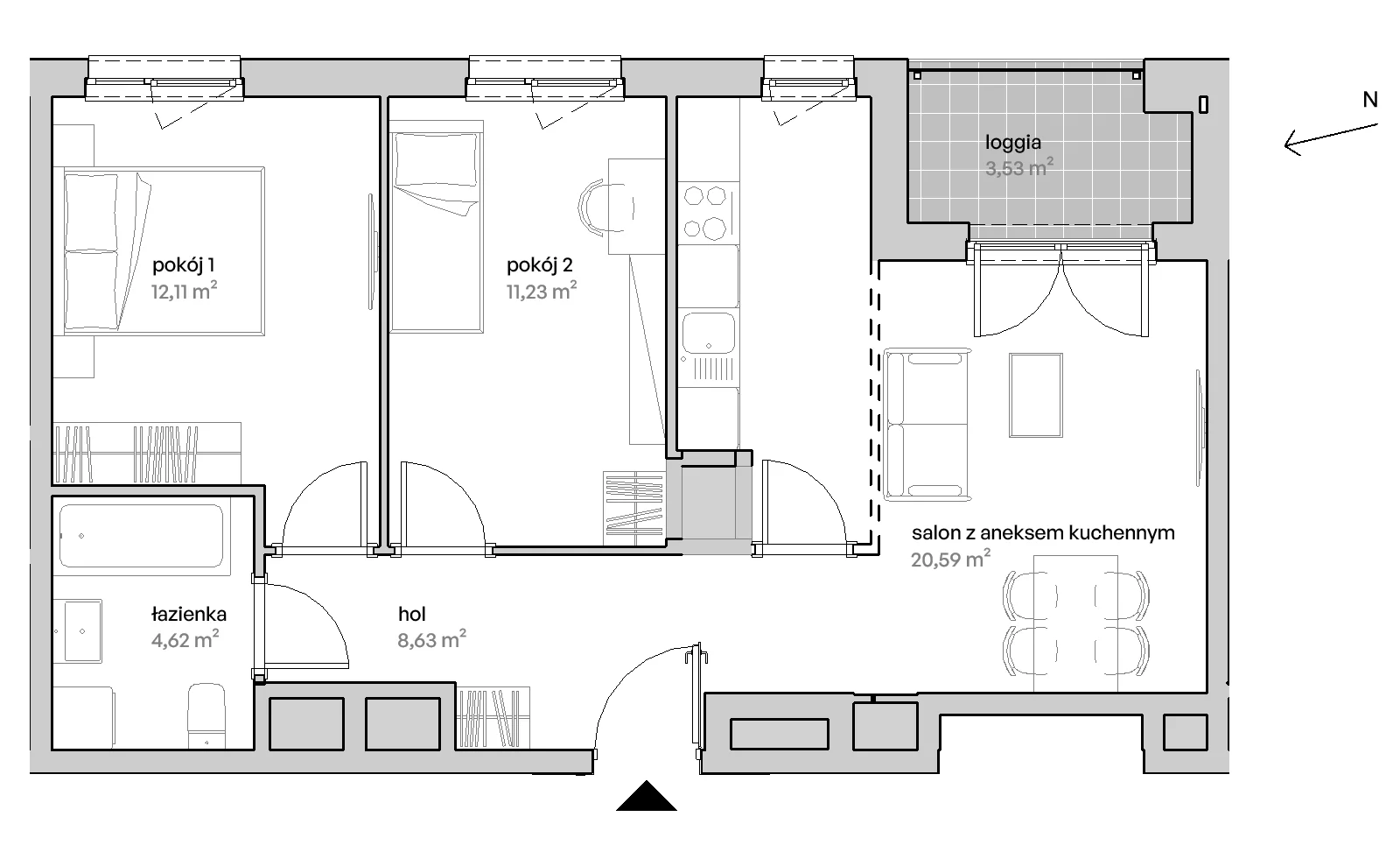 3 pokoje, mieszkanie 56,96 m², piętro 12, oferta nr A/12/141, Unii Lubelskiej Vita, Poznań, Nowe Miasto, Starołęka, ul. Unii Lubelskiej 10