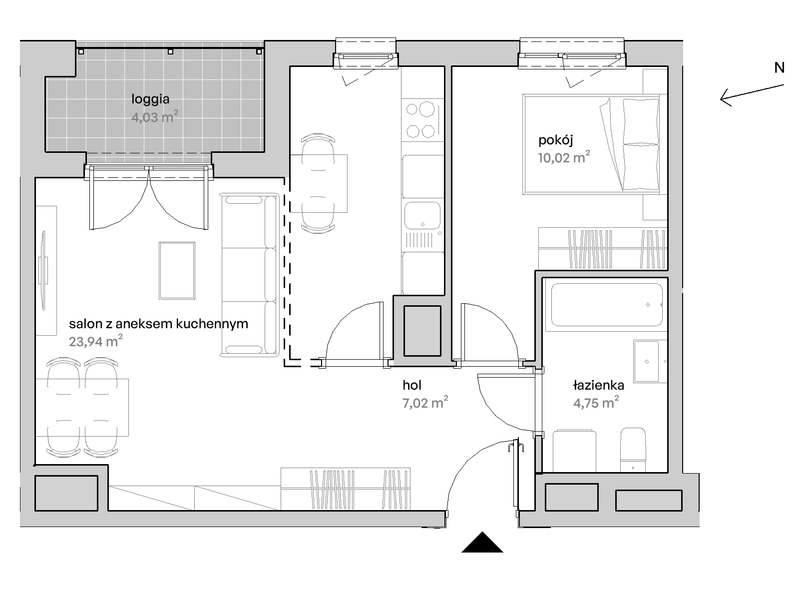 2 pokoje, mieszkanie 45,73 m², piętro 12, oferta nr A/12/142 , Unii Lubelskiej Vita, Poznań, Nowe Miasto, Starołęka, ul. Unii Lubelskiej 10