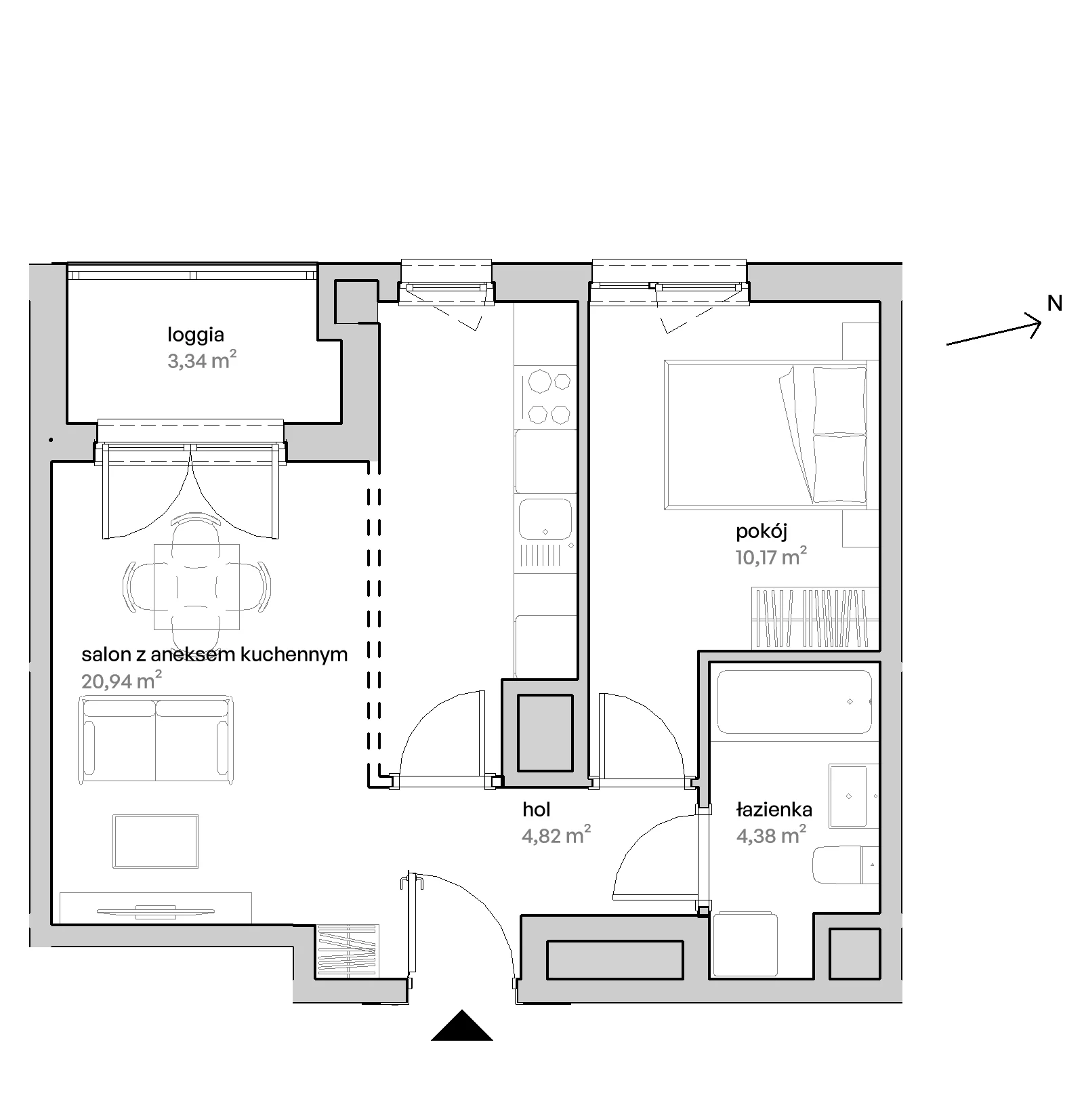 2 pokoje, mieszkanie 40,31 m², piętro 12, oferta nr A/12/145, Unii Lubelskiej Vita, Poznań, Nowe Miasto, Starołęka, ul. Unii Lubelskiej 10