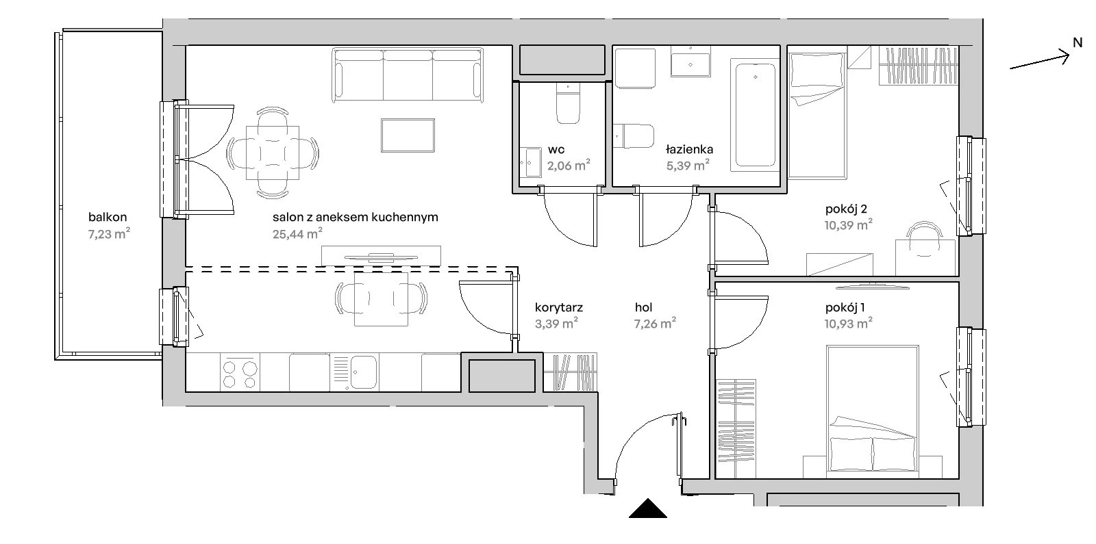 3 pokoje, mieszkanie 64,86 m², piętro 2, oferta nr B/02/157, Unii Lubelskiej Vita, Poznań, Nowe Miasto, Starołęka, ul. Unii Lubelskiej 10