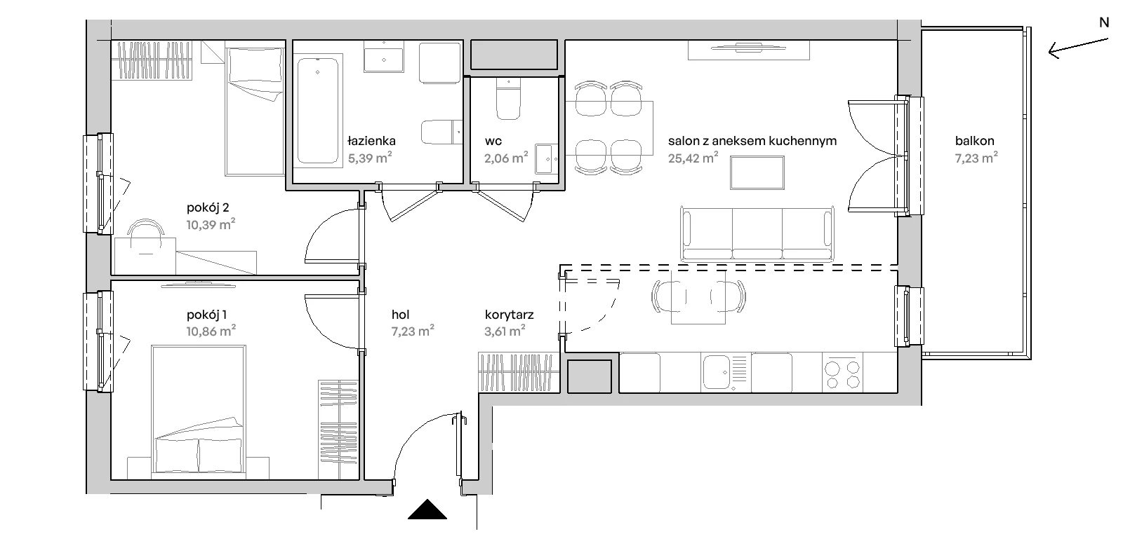 3 pokoje, mieszkanie 64,96 m², piętro 8, oferta nr C/08/198, Unii Lubelskiej Vita, Poznań, Nowe Miasto, Starołęka, ul. Unii Lubelskiej 10