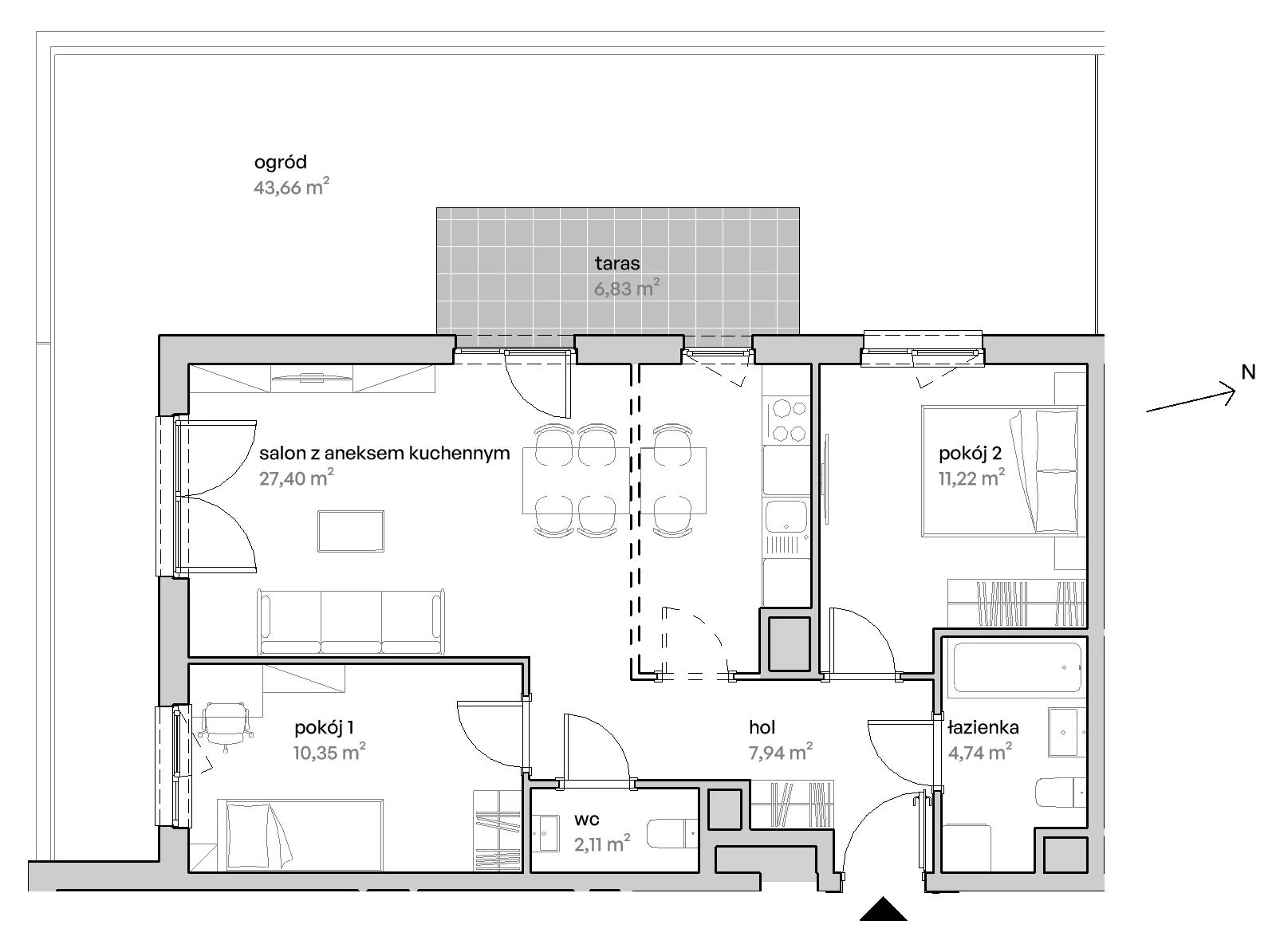 3 pokoje, mieszkanie 63,76 m², parter, oferta nr D/00/203, Unii Lubelskiej Vita, Poznań, Nowe Miasto, Starołęka, ul. Unii Lubelskiej 10