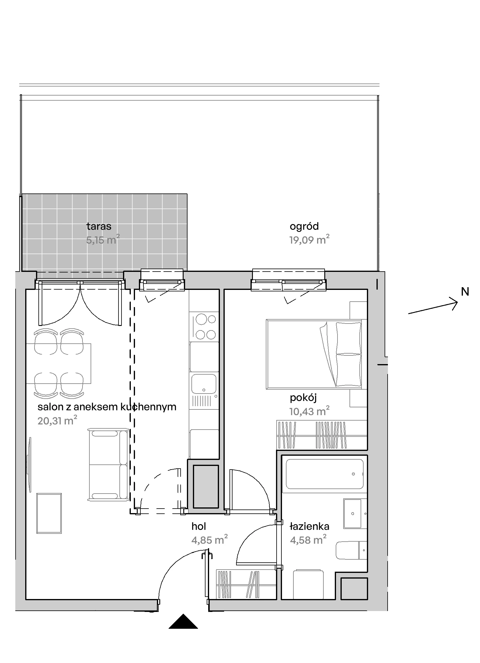 2 pokoje, mieszkanie 40,17 m², parter, oferta nr D/00/205, Unii Lubelskiej Vita, Poznań, Nowe Miasto, Starołęka, ul. Unii Lubelskiej 10