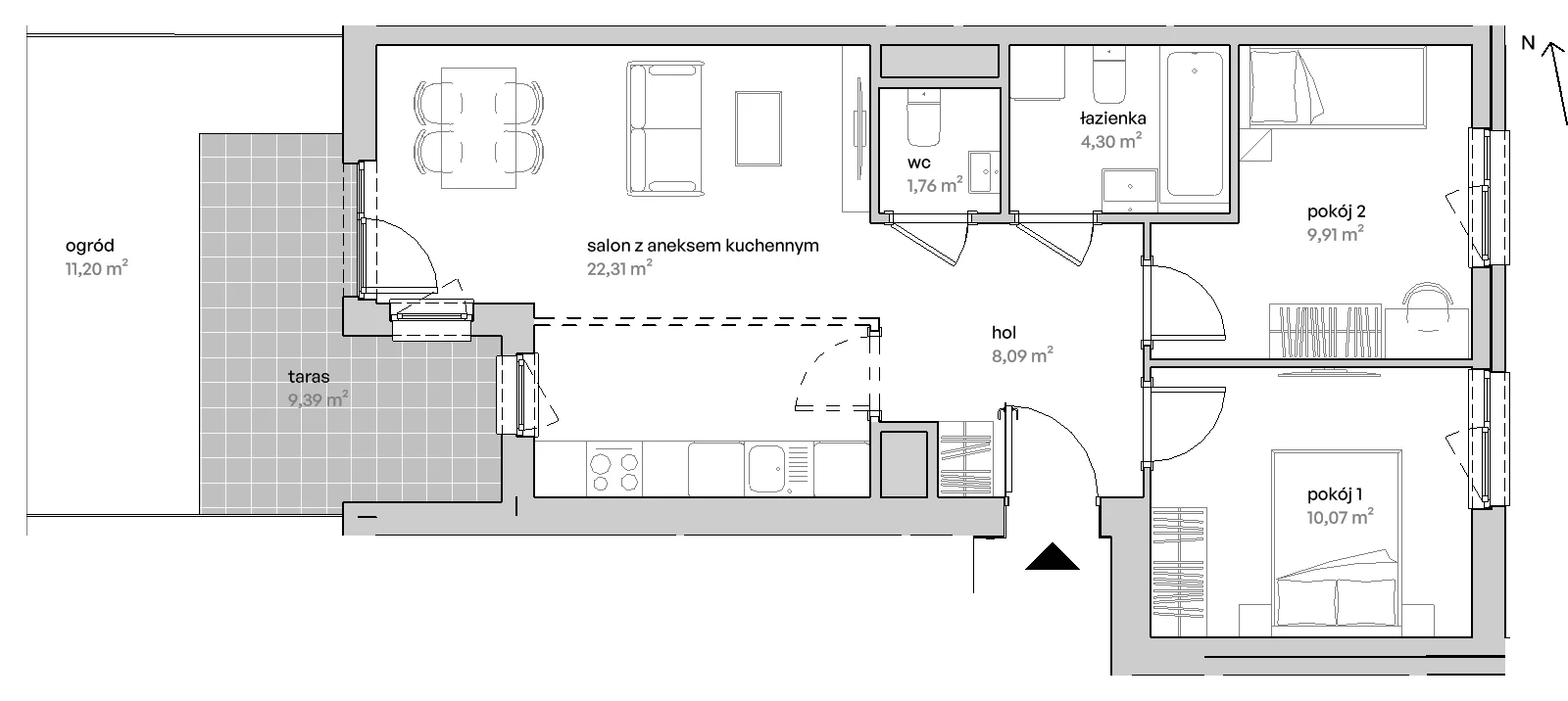 3 pokoje, mieszkanie 56,44 m², parter, oferta nr D/00/206 , Unii Lubelskiej Vita, Poznań, Nowe Miasto, Starołęka, ul. Unii Lubelskiej 10