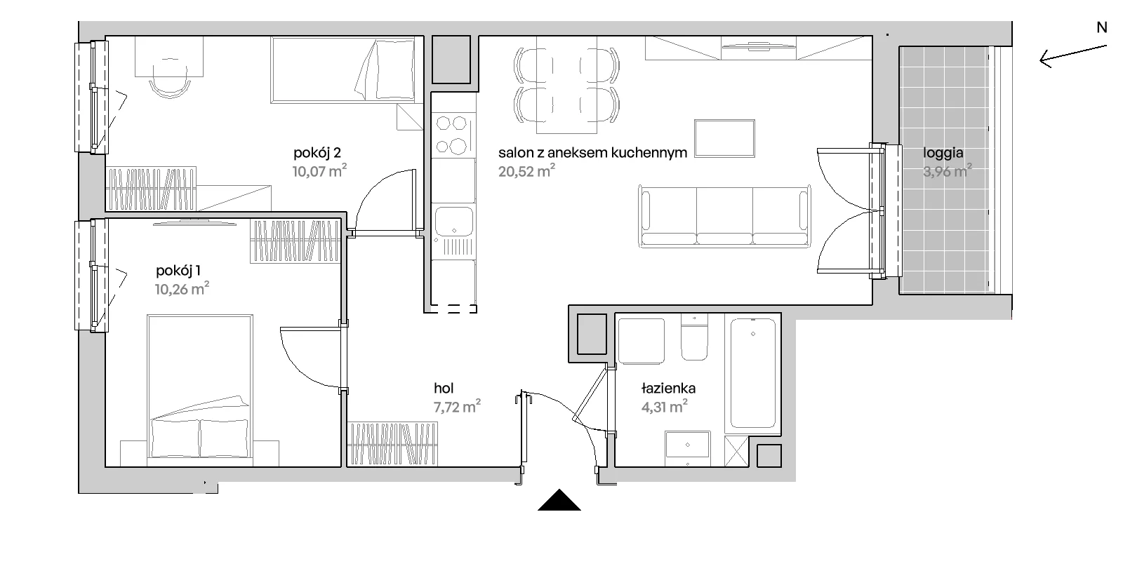 3 pokoje, mieszkanie 52,88 m², piętro 2, oferta nr D/02/213 , Unii Lubelskiej Vita, Poznań, Nowe Miasto, Starołęka, ul. Unii Lubelskiej 10