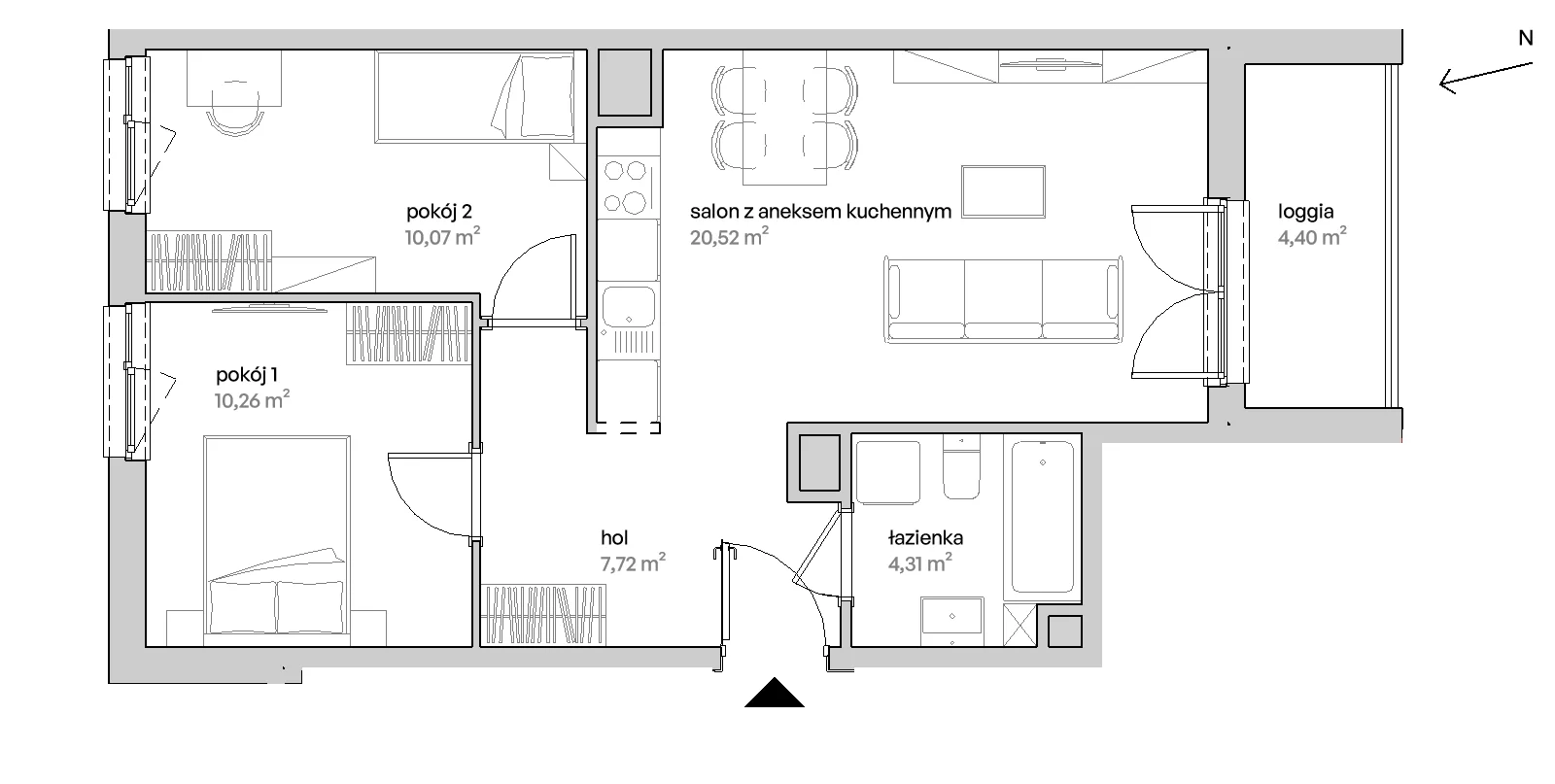 3 pokoje, mieszkanie 52,88 m², piętro 3, oferta nr D/03/220, Unii Lubelskiej Vita, Poznań, Nowe Miasto, Starołęka, ul. Unii Lubelskiej 10