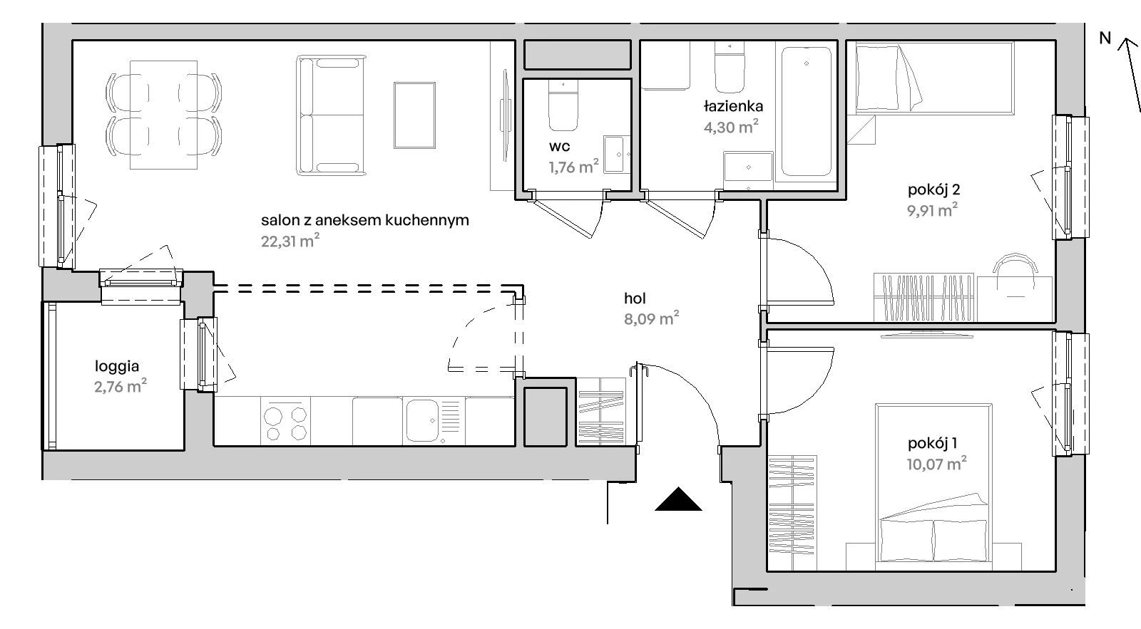 3 pokoje, mieszkanie 56,44 m², piętro 3, oferta nr D/03/226 , Unii Lubelskiej Vita, Poznań, Nowe Miasto, Starołęka, ul. Unii Lubelskiej 10