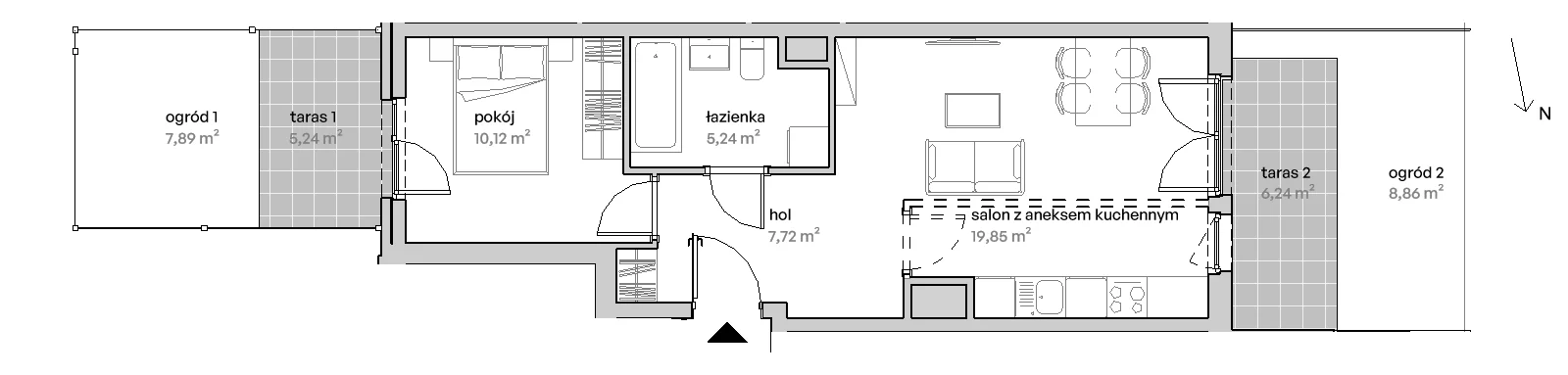 2 pokoje, mieszkanie 42,93 m², parter, oferta nr E/00/256 , Unii Lubelskiej Vita, Poznań, Nowe Miasto, Starołęka, ul. Unii Lubelskiej 10