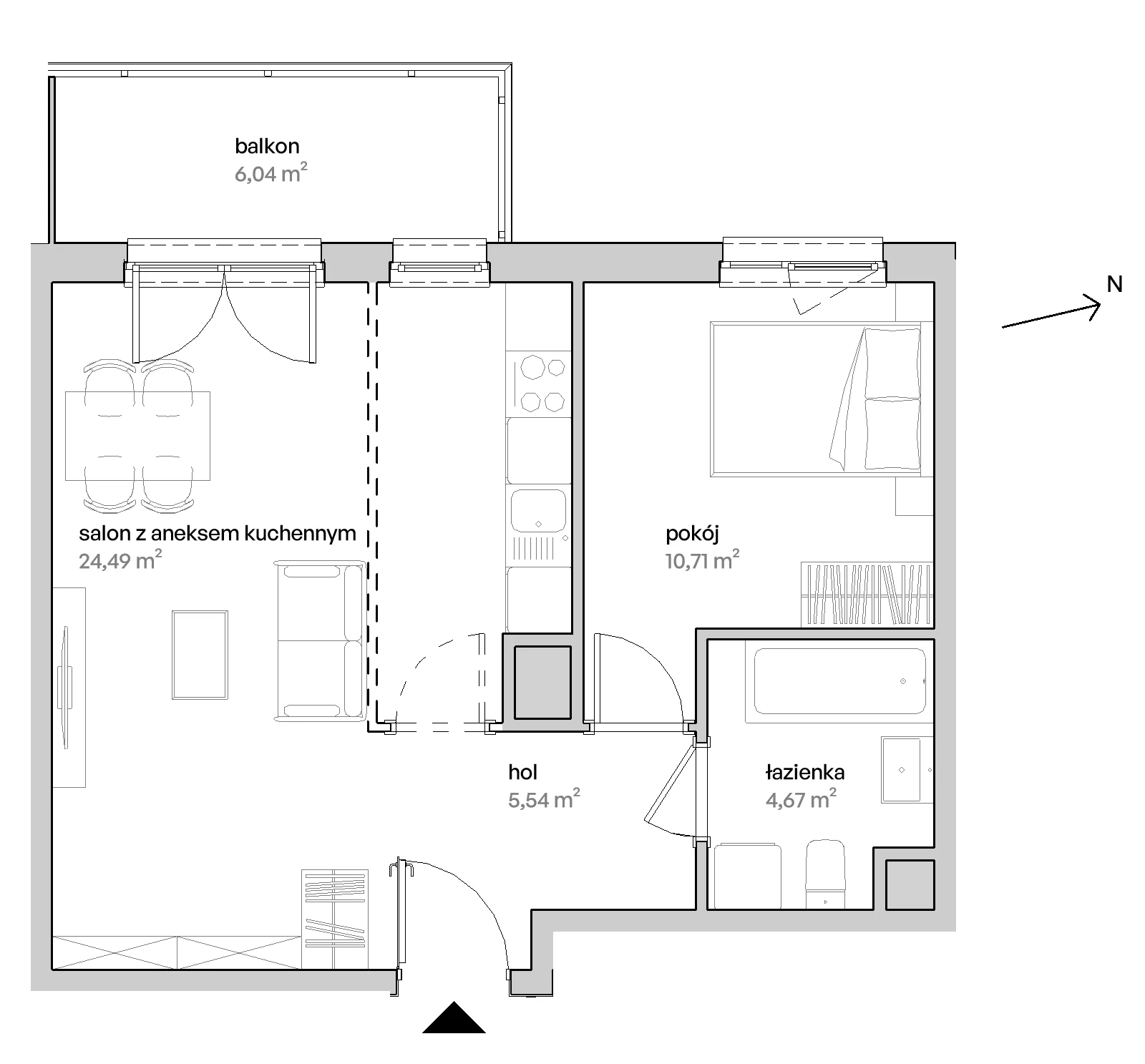 2 pokoje, mieszkanie 45,41 m², piętro 1, oferta nr E/01/260 , Unii Lubelskiej Vita, Poznań, Nowe Miasto, Starołęka, ul. Unii Lubelskiej 10