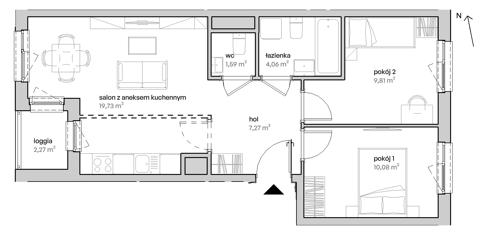 3 pokoje, mieszkanie 52,54 m², piętro 1, oferta nr E/01/261 , Unii Lubelskiej Vita, Poznań, Nowe Miasto, Starołęka, ul. Unii Lubelskiej 10