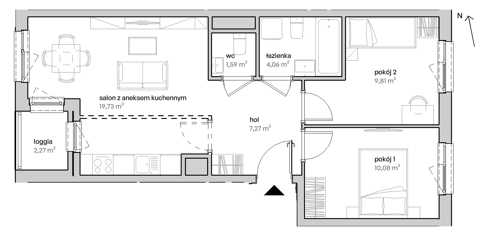 3 pokoje, mieszkanie 52,54 m², piętro 2, oferta nr E/02/264, Unii Lubelskiej Vita, Poznań, Nowe Miasto, Starołęka, ul. Unii Lubelskiej 10