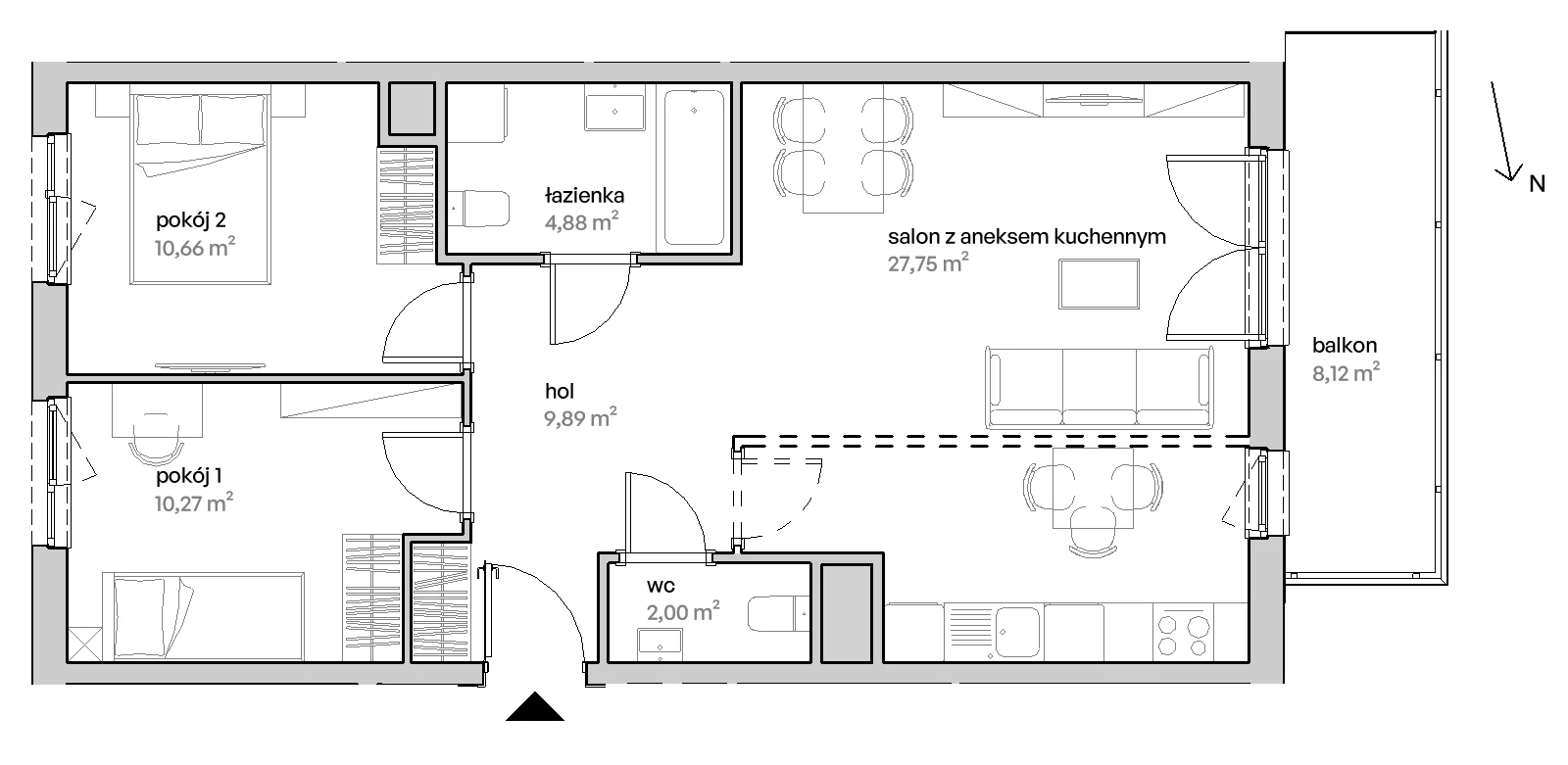 3 pokoje, mieszkanie 65,45 m², piętro 3, oferta nr F/03/280 , Unii Lubelskiej Vita, Poznań, Nowe Miasto, Starołęka, ul. Unii Lubelskiej 10