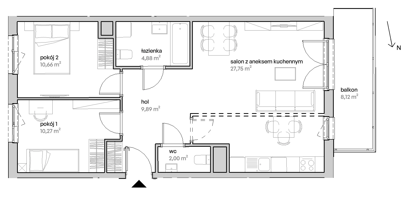 3 pokoje, mieszkanie 65,45 m², piętro 4, oferta nr F/04/282, Unii Lubelskiej Vita, Poznań, Nowe Miasto, Starołęka, ul. Unii Lubelskiej 10
