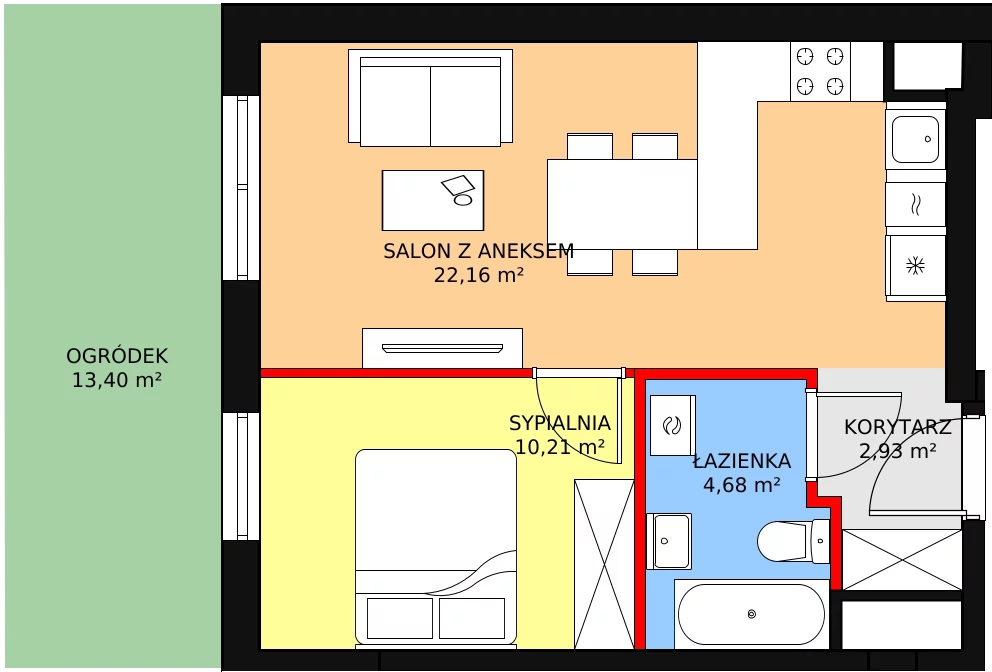 Mieszkanie 39,98 m², parter, oferta nr HO/0B47, Malta Point, Poznań, Rataje, Łacina, ul. Brneńska