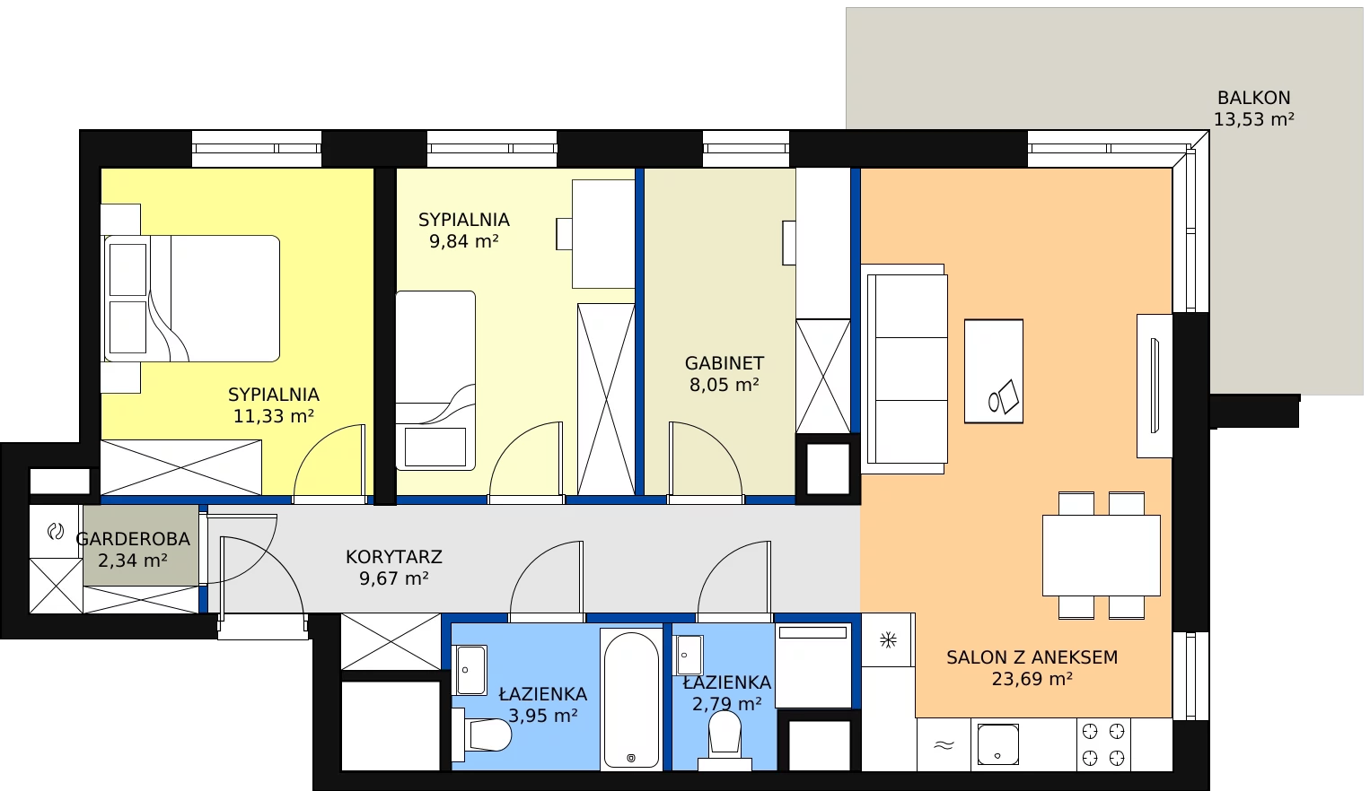 Zalety mieszkania 71.66 m², D/050