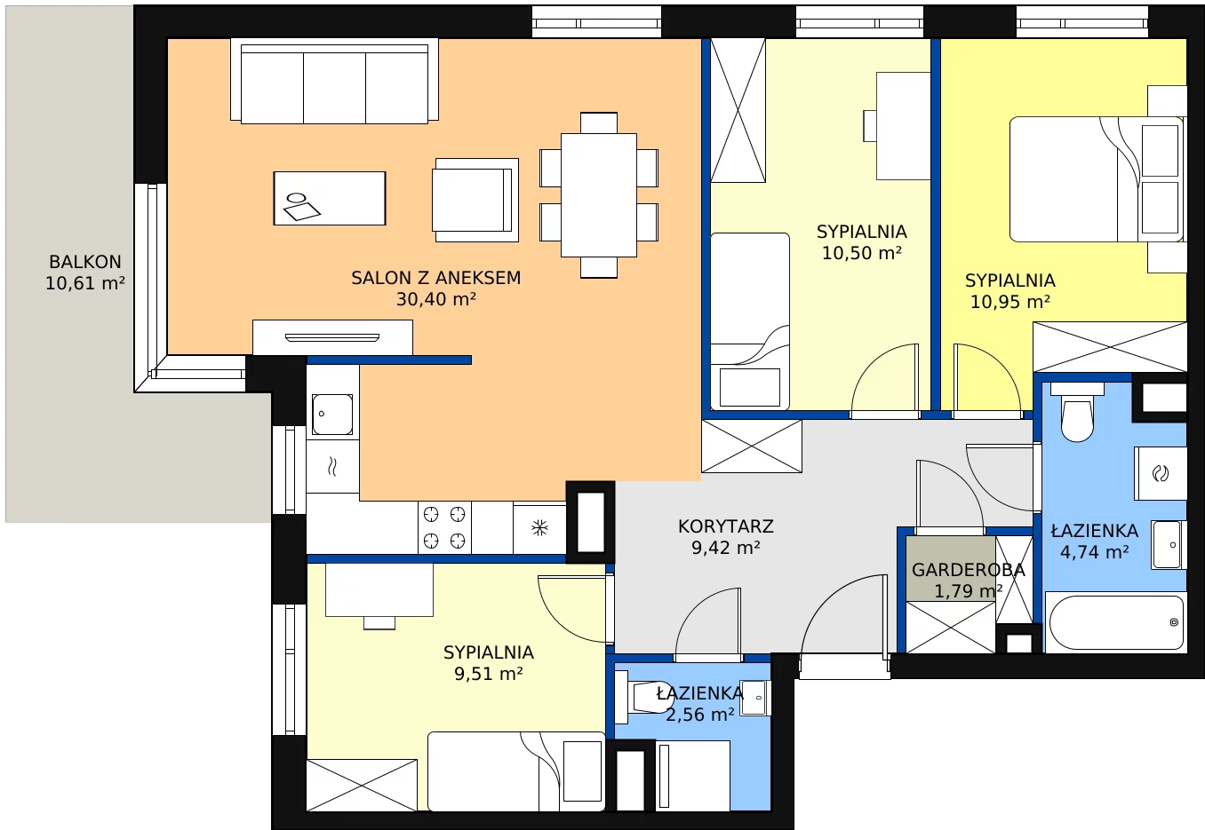 Zalety mieszkania 79.87 m², E/066