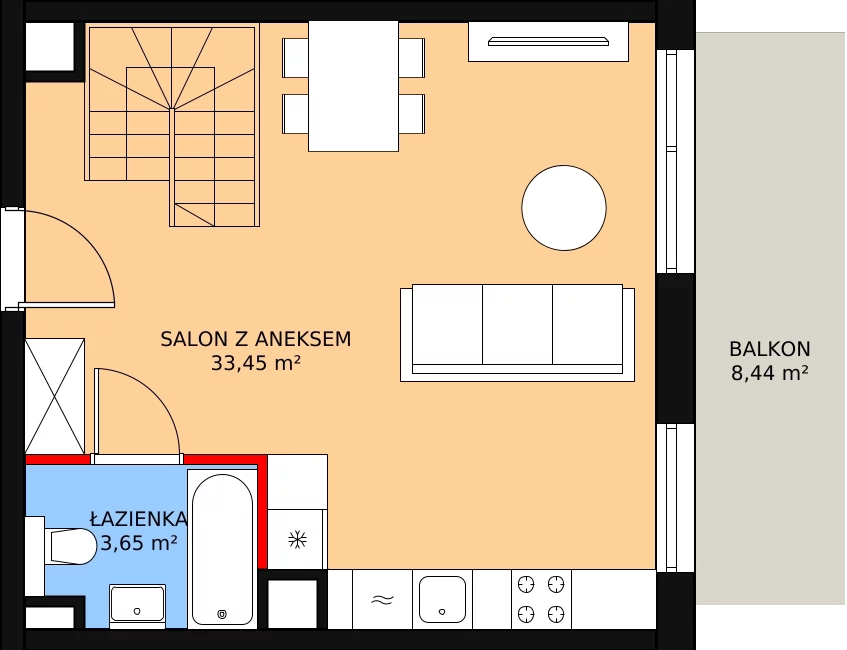 Mieszkanie 64,75 m², piętro 4, oferta nr A1/44/M, Południe Vita, Gdańsk, Orunia Górna-Gdańsk Południe, Maćkowy, ul. Kazimierza Wielkiego