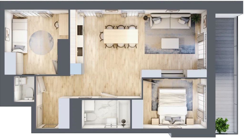 3 pokoje, mieszkanie 63,32 m², piętro 10, oferta nr L1/10/99, Legnicka Vita, Wrocław, Gądów-Popowice Południowe, Popowice, ul. Legnicka 52 A