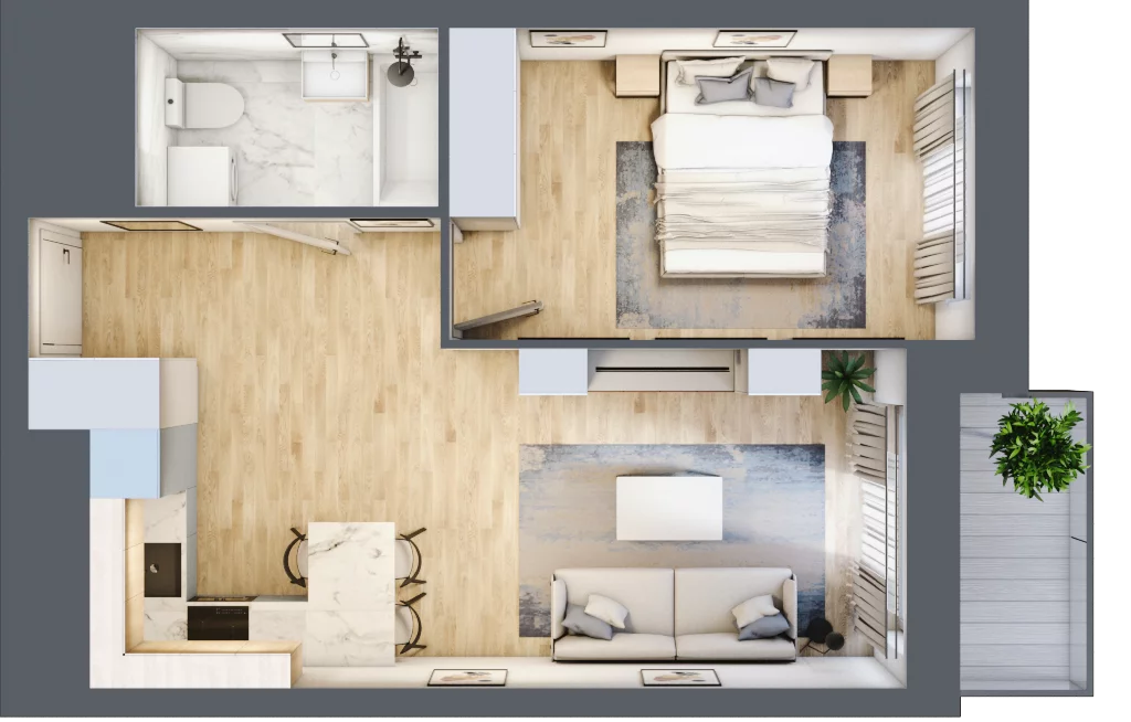 2 pokoje, mieszkanie 41,88 m², piętro 4, oferta nr L1/4/42, Legnicka Vita, Wrocław, Gądów-Popowice Południowe, Popowice, ul. Legnicka 52 A