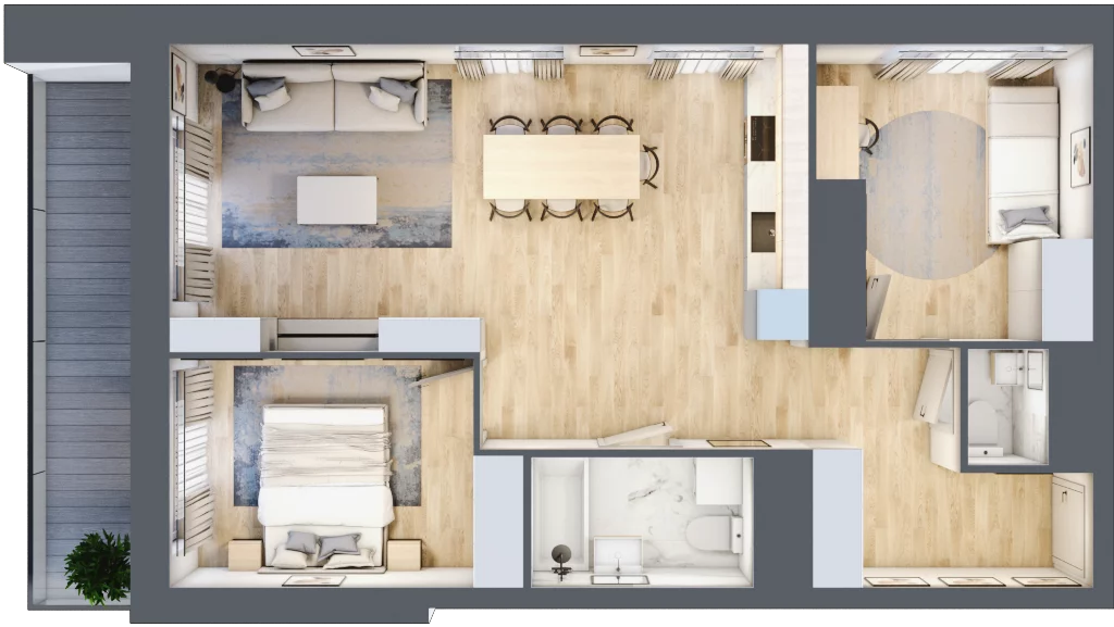 3 pokoje, mieszkanie 65,61 m², piętro 12, oferta nr L1/12/116, Legnicka Vita, Wrocław, Gądów-Popowice Południowe, Popowice, ul. Legnicka 52 A