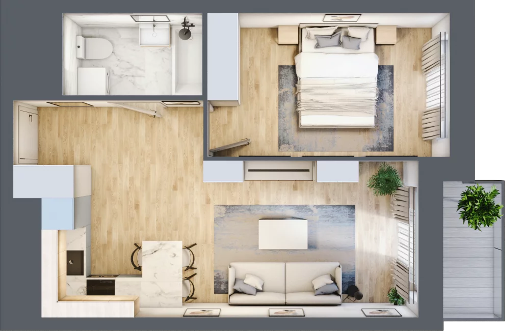 2 pokoje, mieszkanie 41,74 m², piętro 10, oferta nr L1/10/102, Legnicka Vita, Wrocław, Gądów-Popowice Południowe, Popowice, ul. Legnicka 52 A