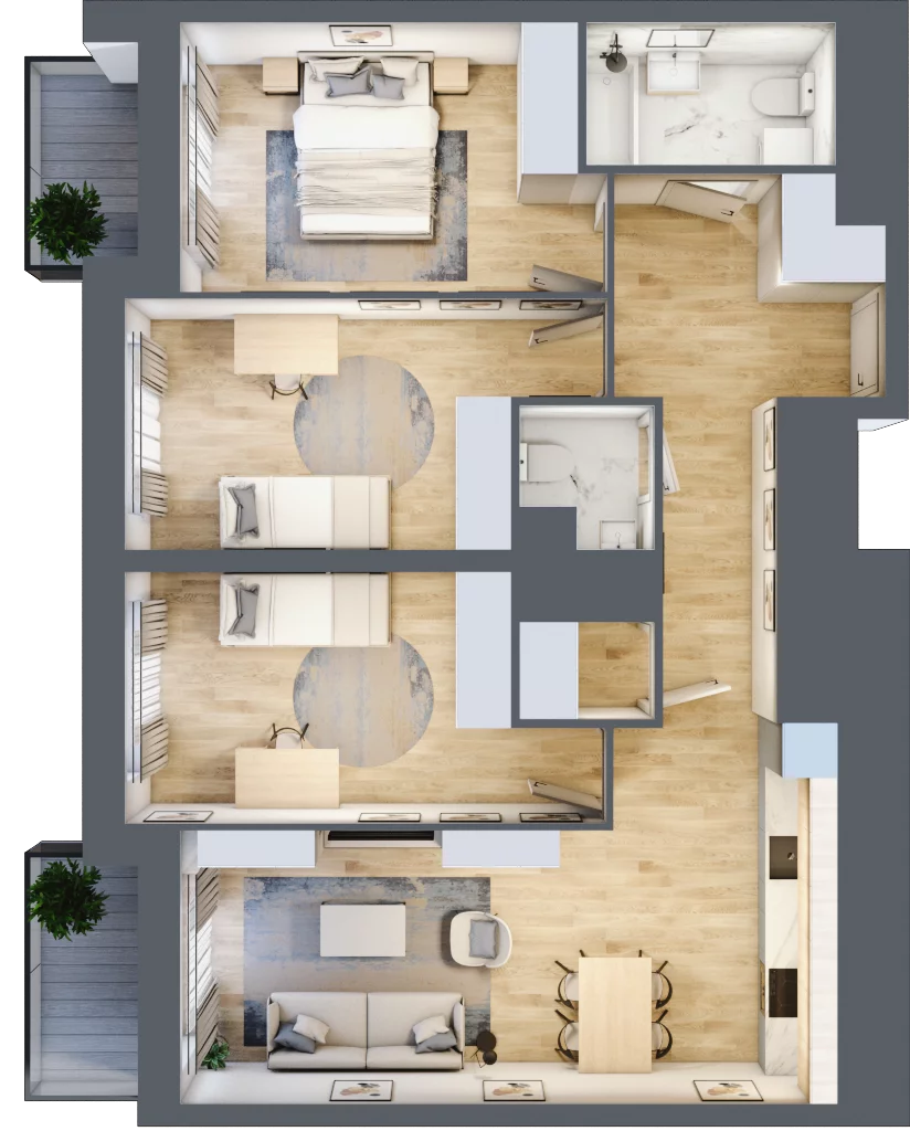 4 pokoje, mieszkanie 80,12 m², piętro 12, oferta nr L1/12/123, Legnicka Vita, Wrocław, Gądów-Popowice Południowe, Popowice, ul. Legnicka 52 A