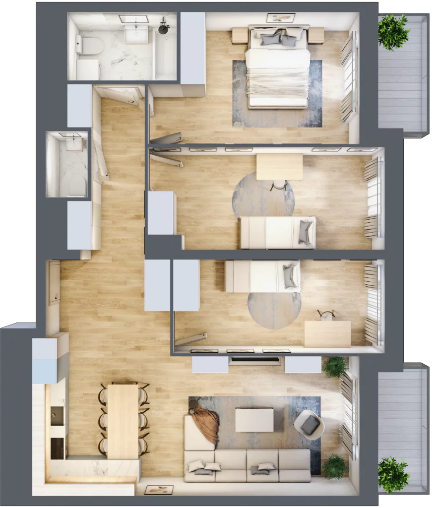 4 pokoje, mieszkanie 87,39 m², piętro 13, oferta nr L1/13/130, Legnicka Vita, Wrocław, Gądów-Popowice Południowe, Popowice, ul. Legnicka 52 A