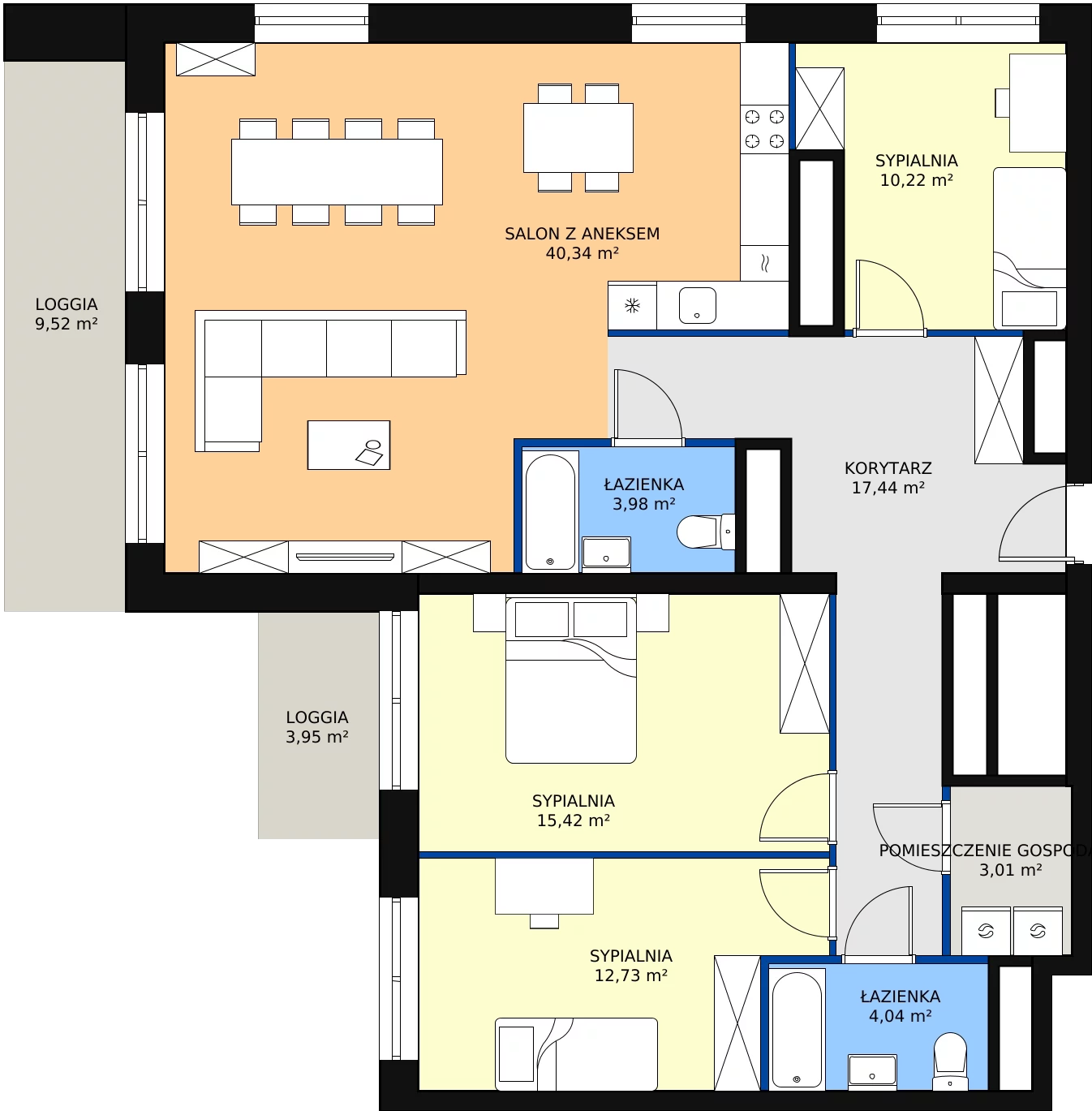Zalety mieszkania 107.18 m², L1/15/142