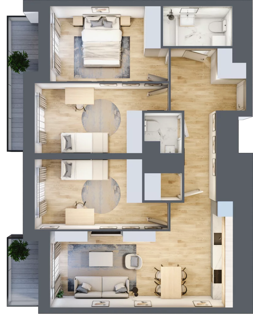 4 pokoje, mieszkanie 80,12 m², piętro 16, oferta nr L1/16/155, Legnicka Vita, Wrocław, Gądów-Popowice Południowe, Popowice, ul. Legnicka 52 A