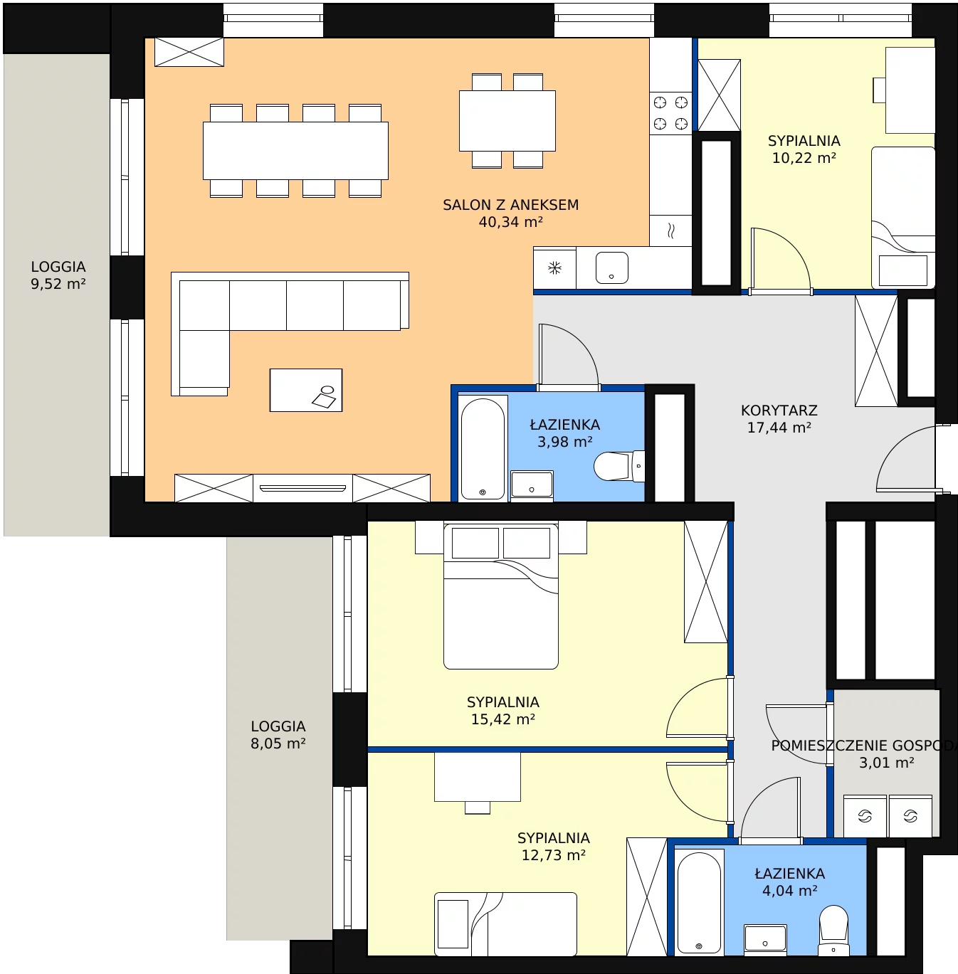 Zalety mieszkania 107.18 m², L1/17/156