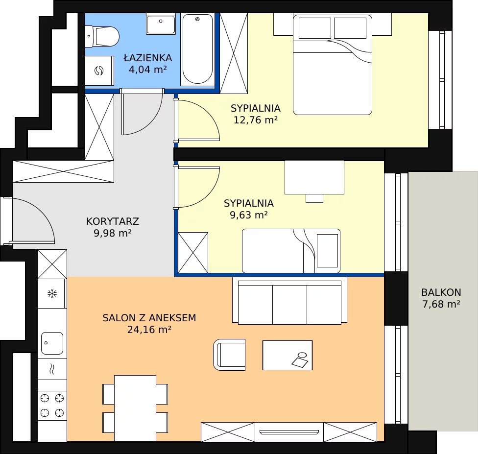 Zalety mieszkania 60.57 m², L1/5/53