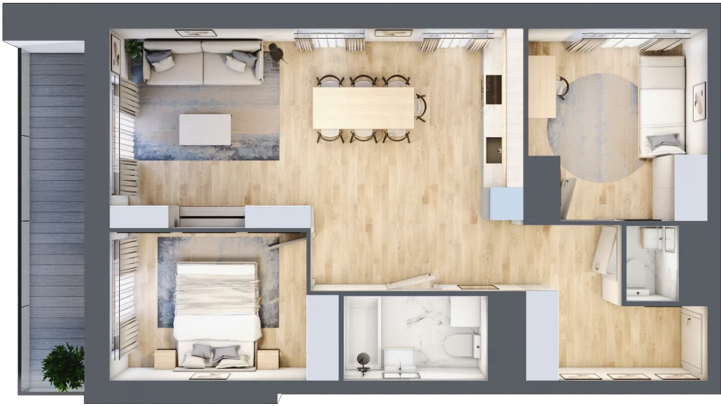 3 pokoje, mieszkanie 66,21 m², piętro 8, oferta nr L1/8/80, Legnicka Vita, Wrocław, Gądów-Popowice Południowe, Popowice, ul. Legnicka 52 A