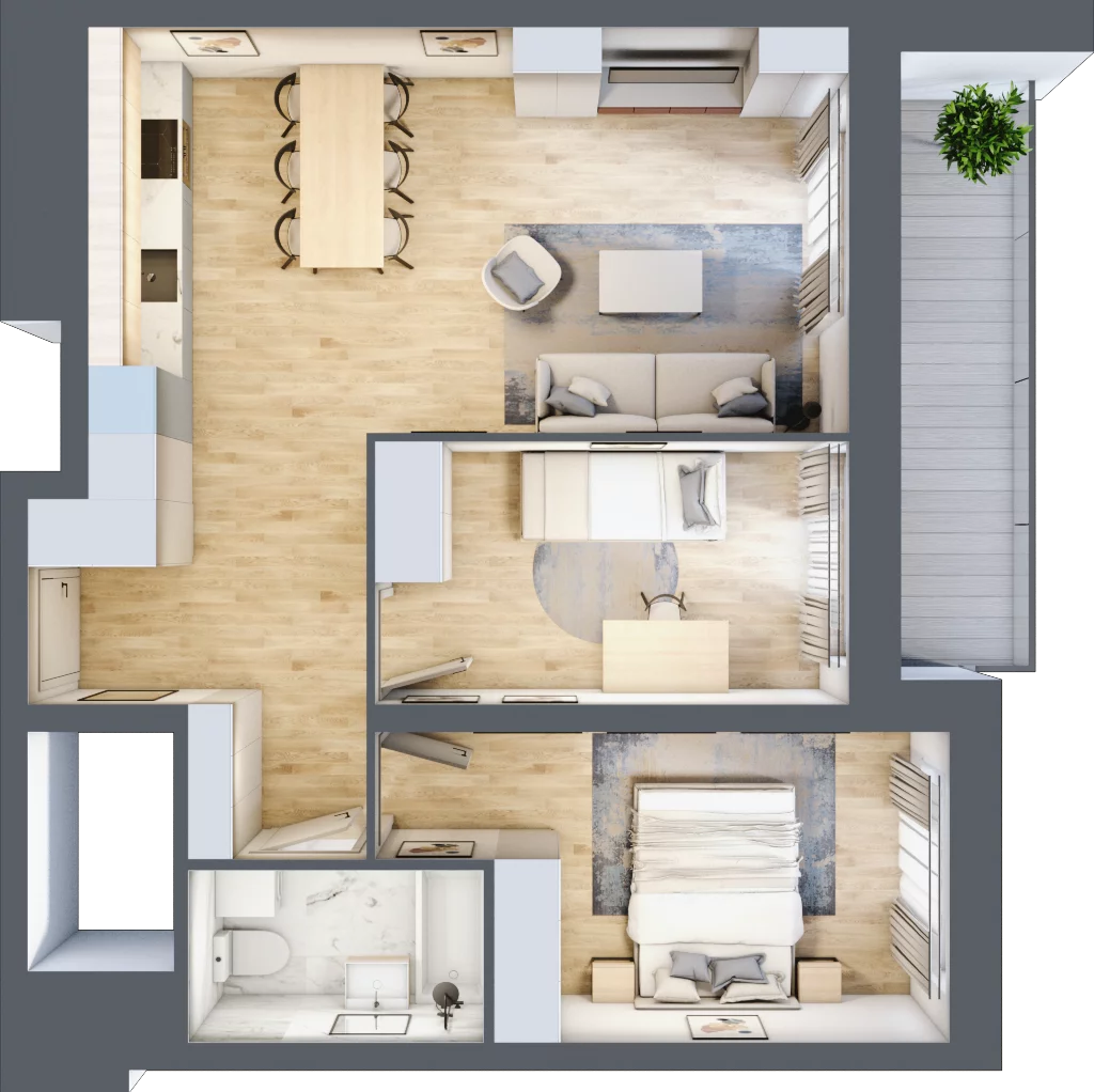 3 pokoje, mieszkanie 59,95 m², piętro 8, oferta nr L1/8/82, Legnicka Vita, Wrocław, Gądów-Popowice Południowe, Popowice, ul. Legnicka 52 A