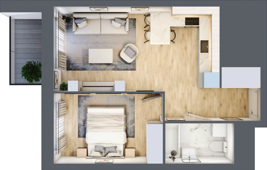 2 pokoje, mieszkanie 41,41 m², piętro 9, oferta nr L1/9/88, Legnicka Vita, Wrocław, Gądów-Popowice Południowe, Popowice, ul. Legnicka 52 A