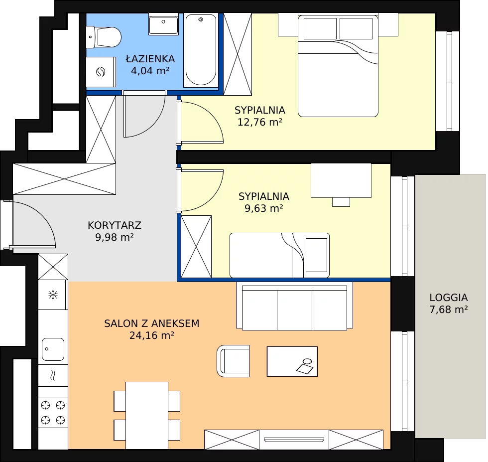 Zalety mieszkania 60.57 m², L1/9/92