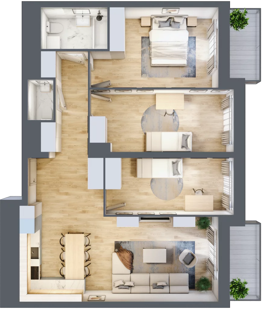 4 pokoje, mieszkanie 87,70 m², piętro 9, oferta nr L1/9/94, Legnicka Vita, Wrocław, Gądów-Popowice Południowe, Popowice, ul. Legnicka 52 A